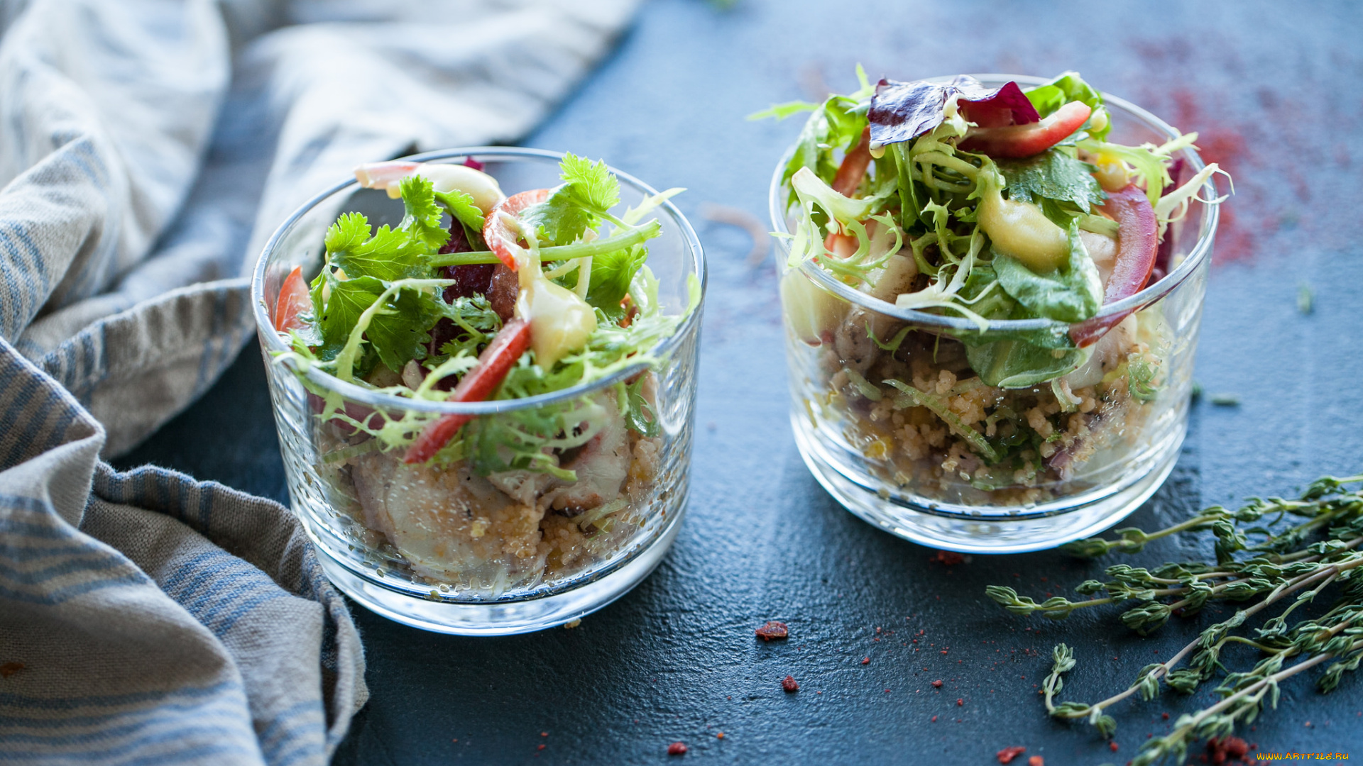 еда, салаты, , закуски, закуска, салат, бокал, зелень