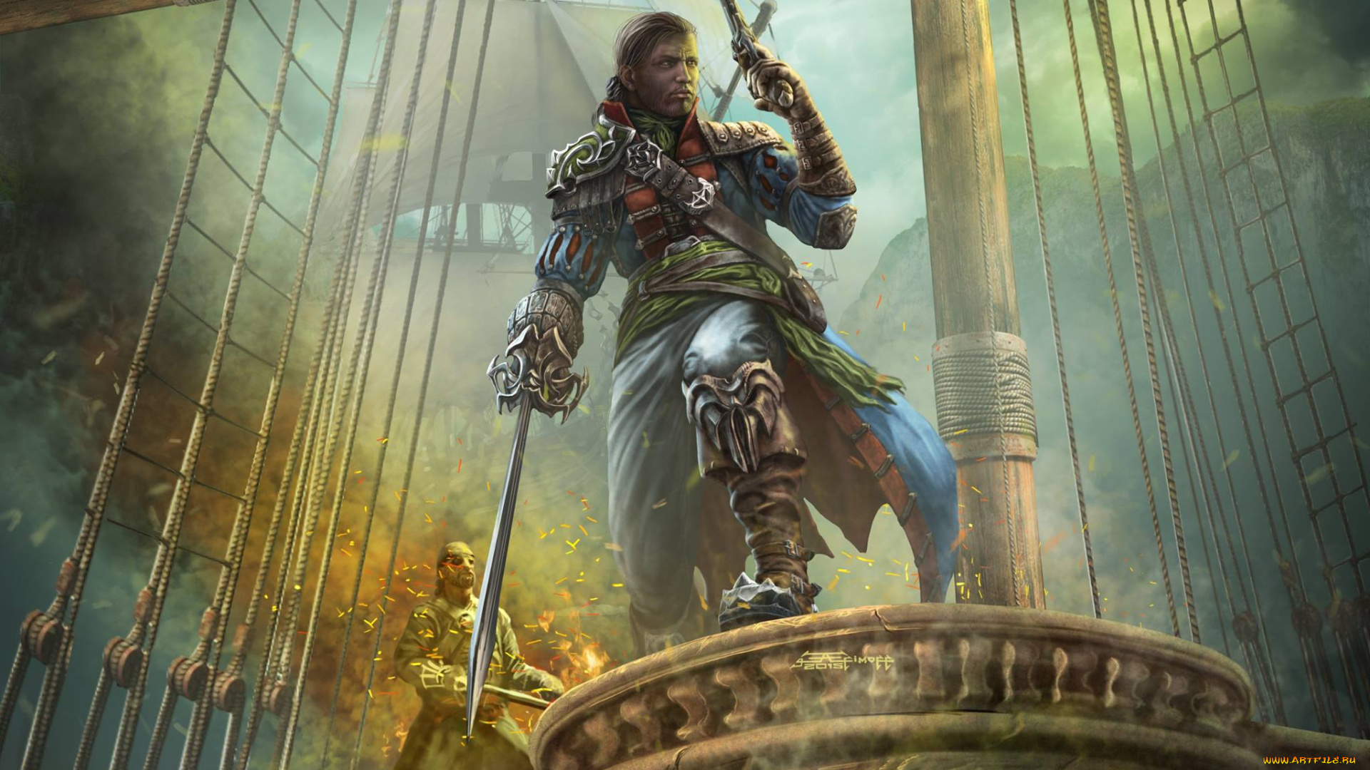 фэнтези, люди, парусник, квартирмейстер, quartermaster, edikt, art