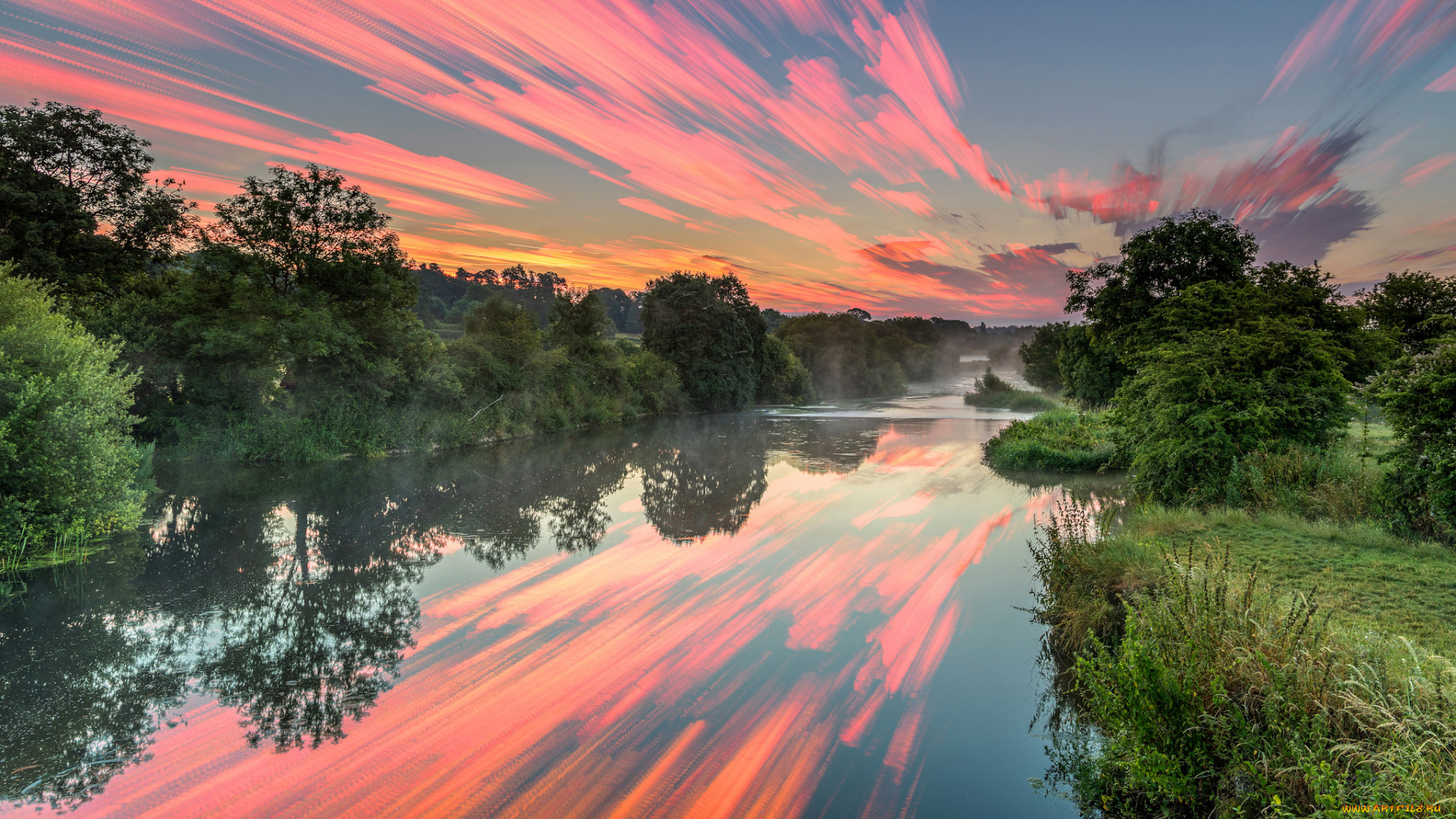 природа, реки, озера, лес, деревья, вода, поток, река