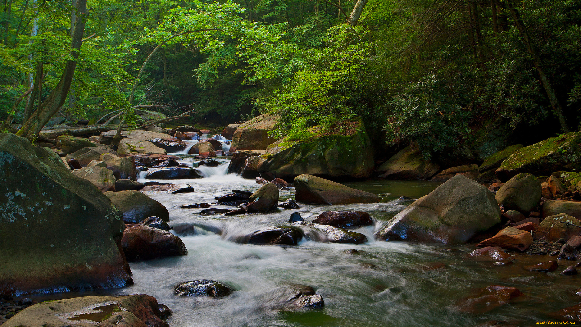 природа, водопады, вода, river, stream, rocks, waterfall, река, камни, водопад, water, поток