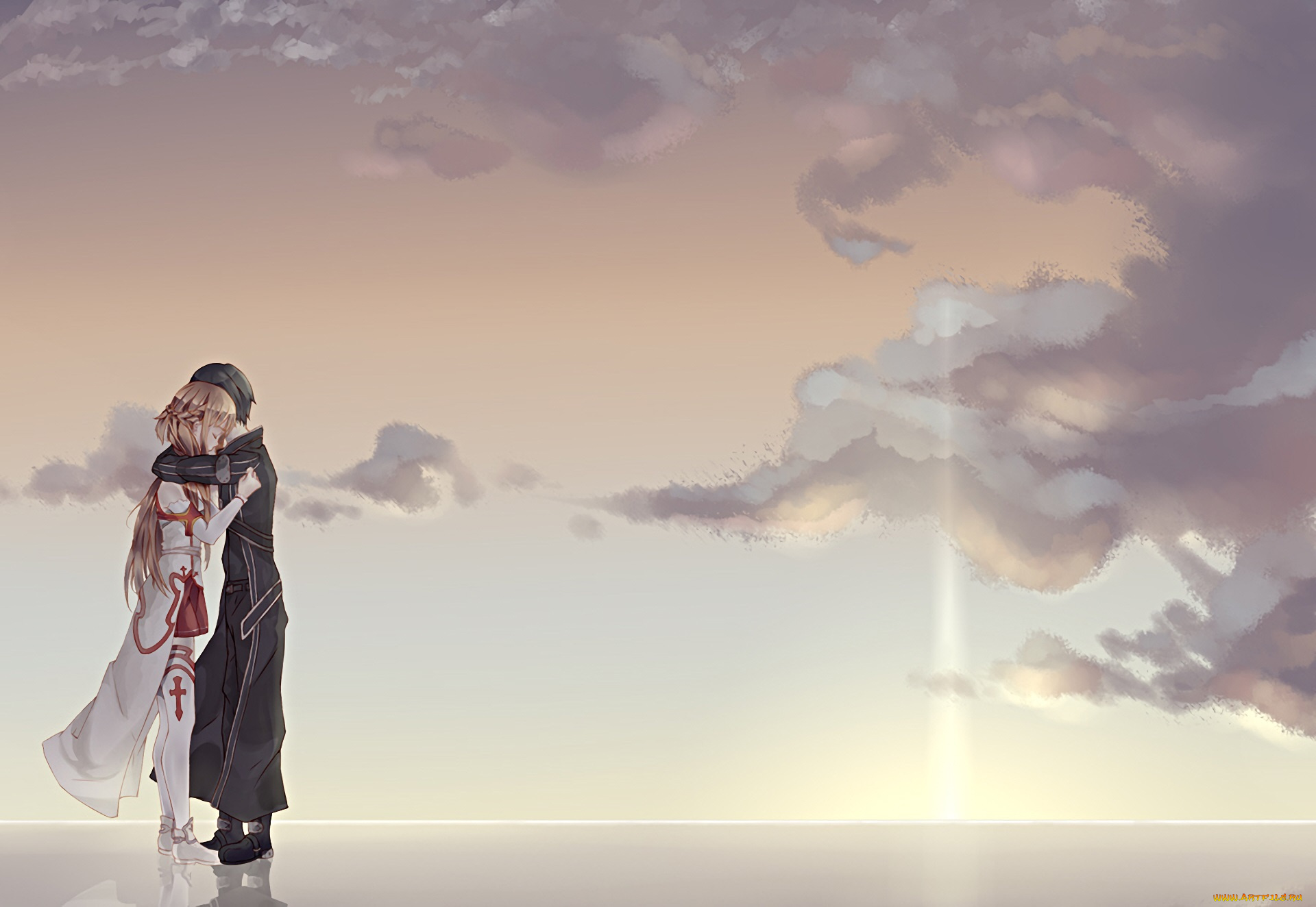 аниме, sword, art, online, кирито, асуна