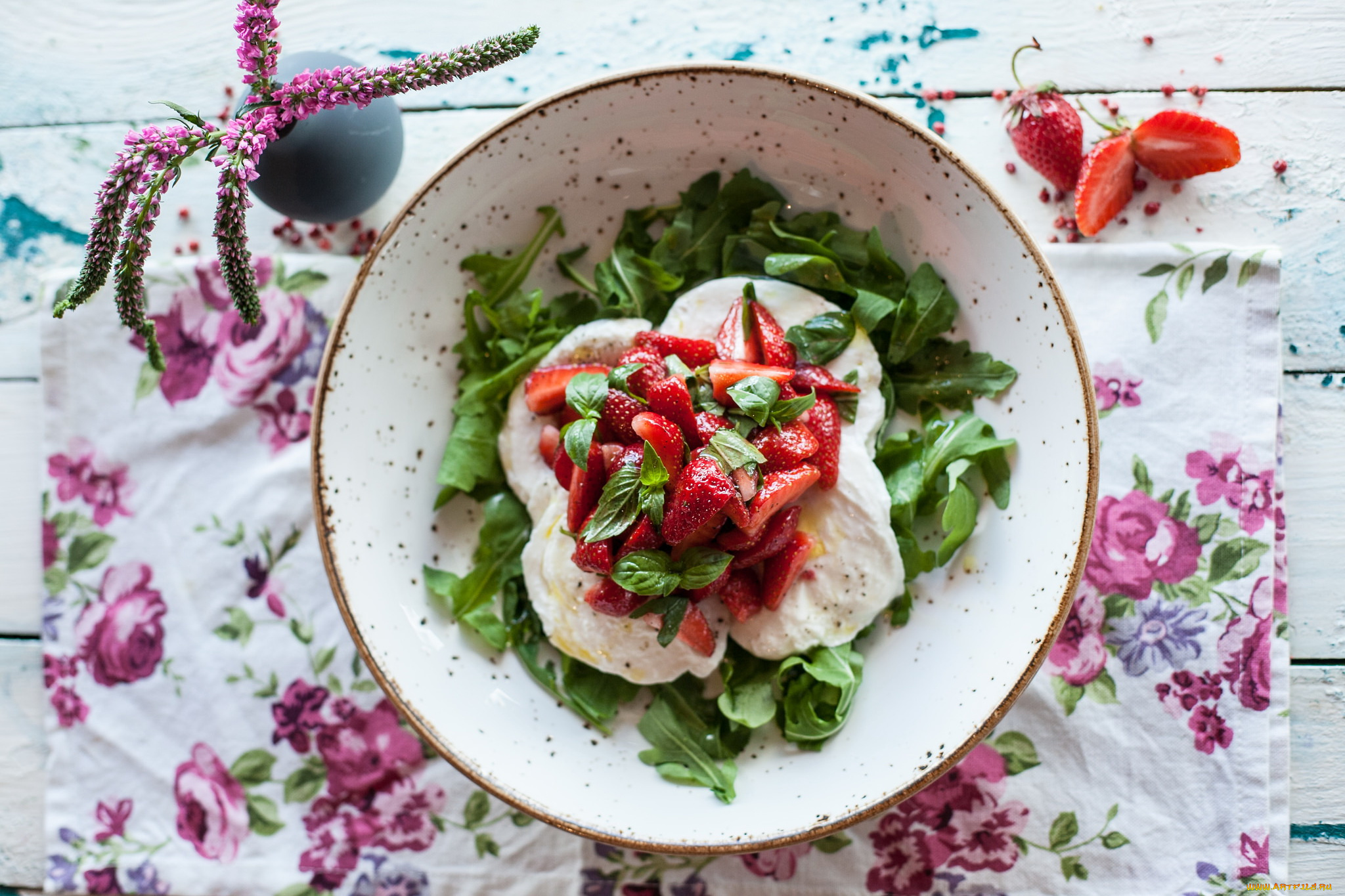 еда, салаты, , закуски, салат, закуска, зелень, клубника