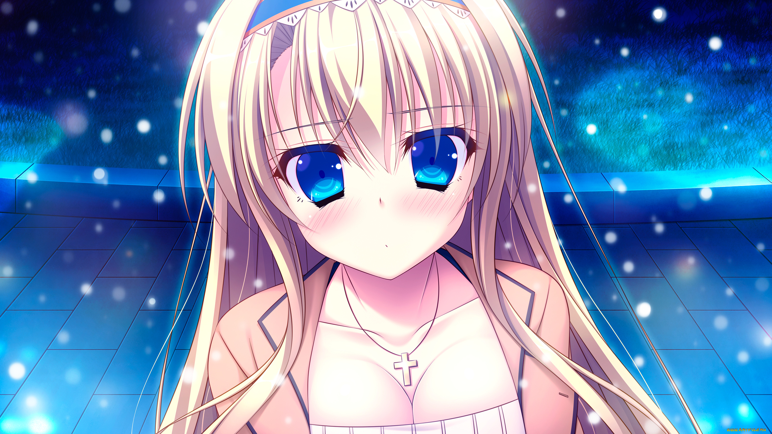 аниме, unknown, , другое, девушка, взгляд, фон