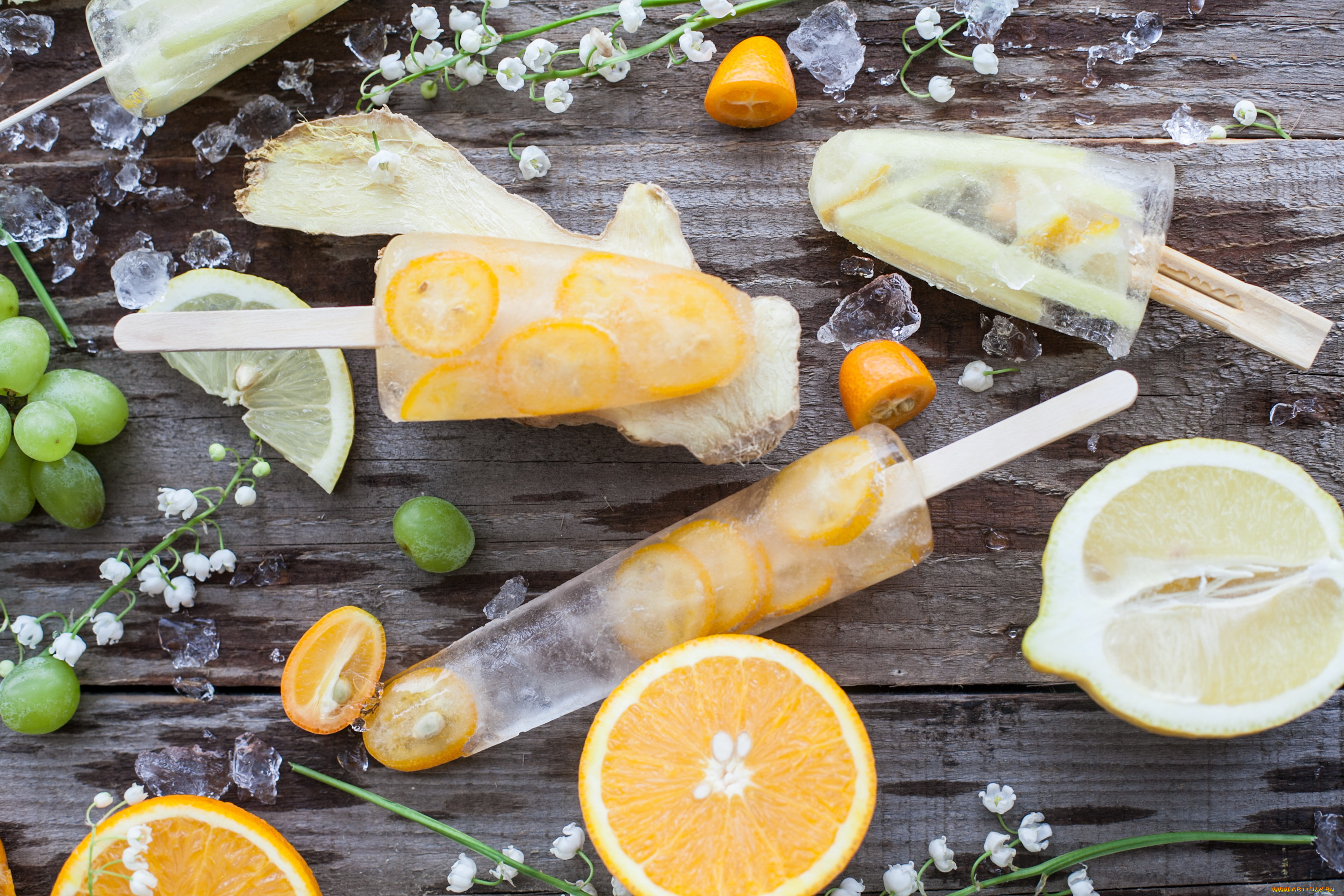 еда, мороженое, , десерты, виноград, цитрусы, вкусно