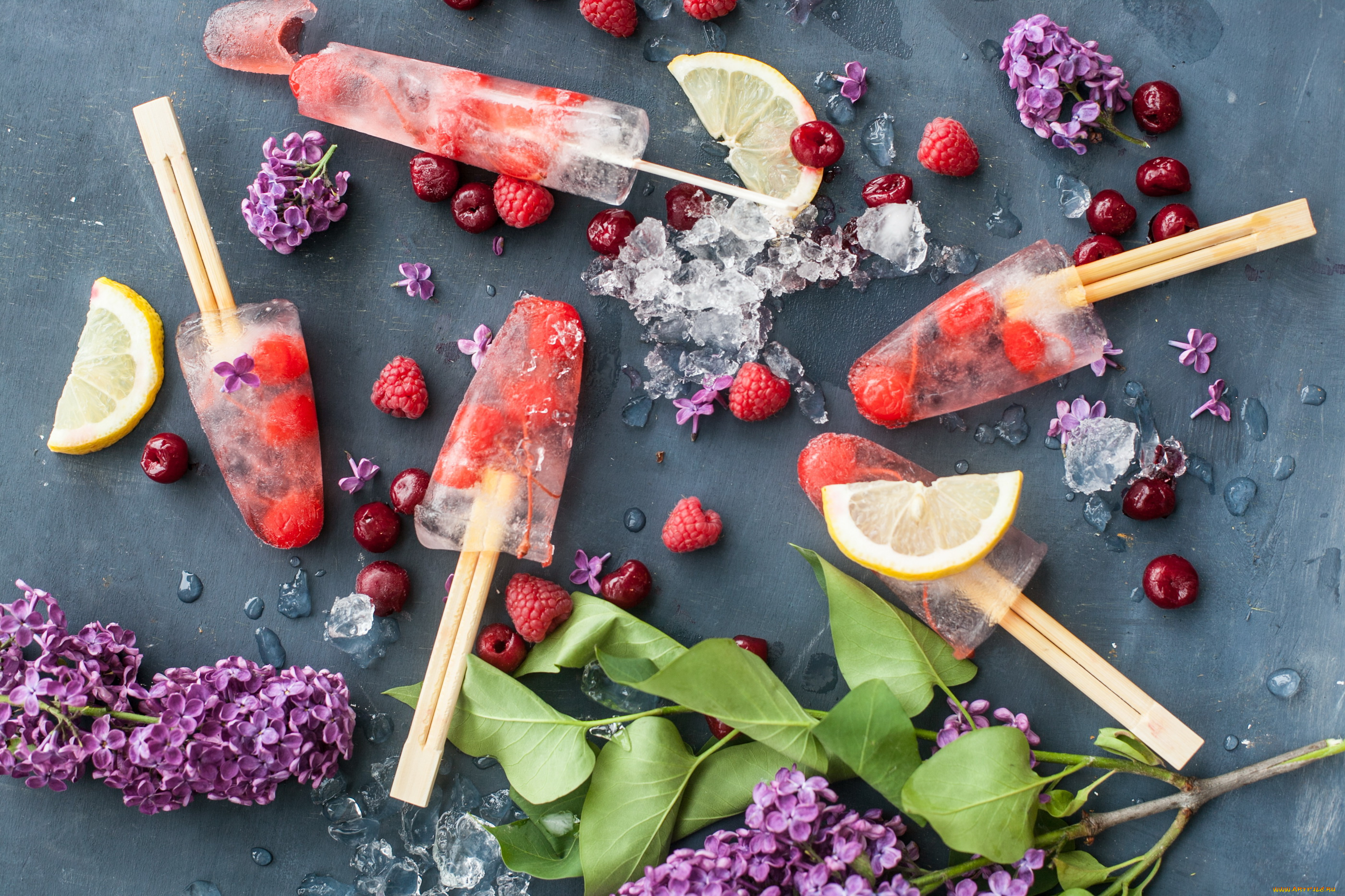 еда, мороженое, , десерты, вкусно, клубника, цветы, сирень