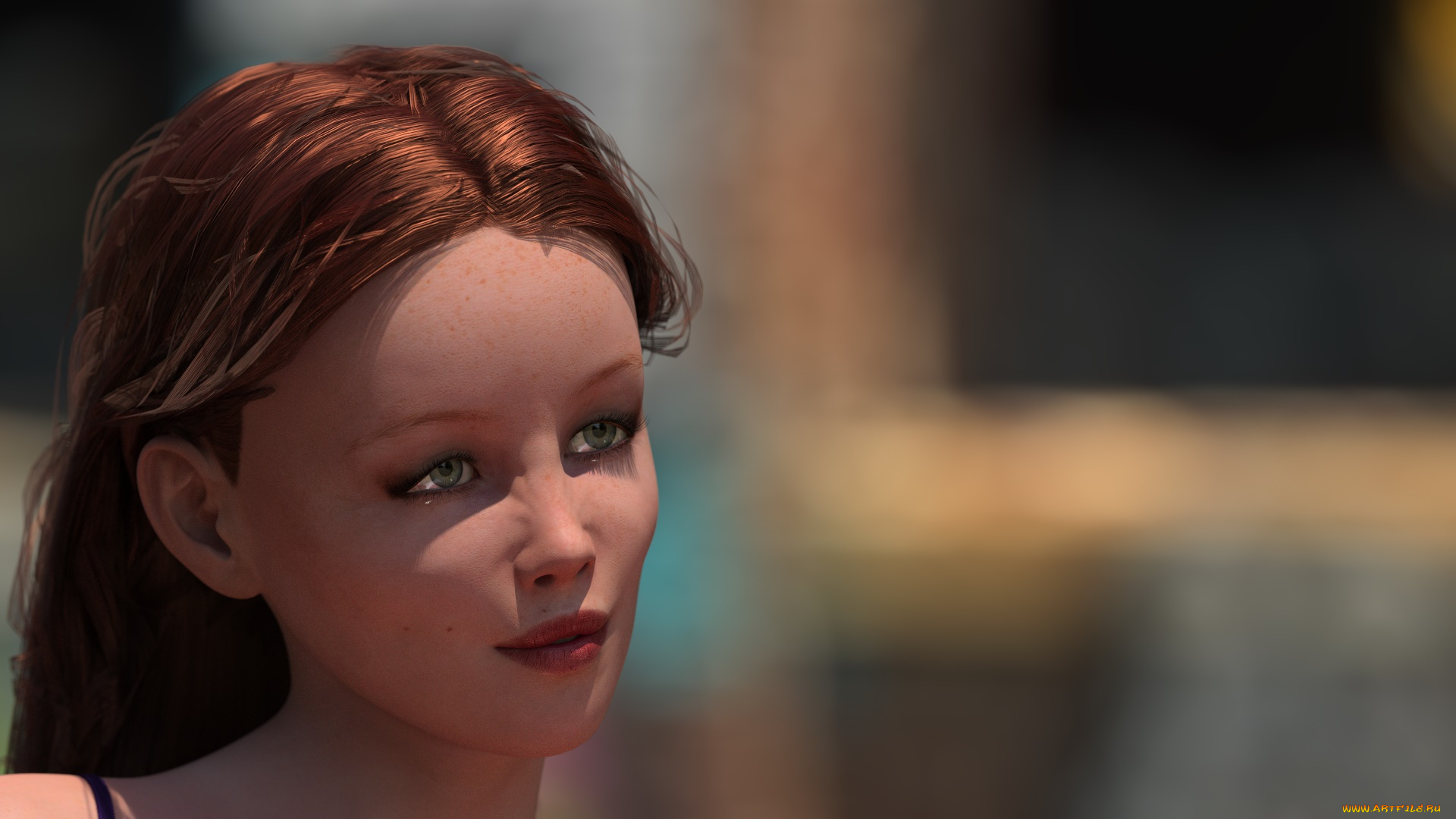 3д, графика, портрет, , portraits, фон, взгляд, девушка
