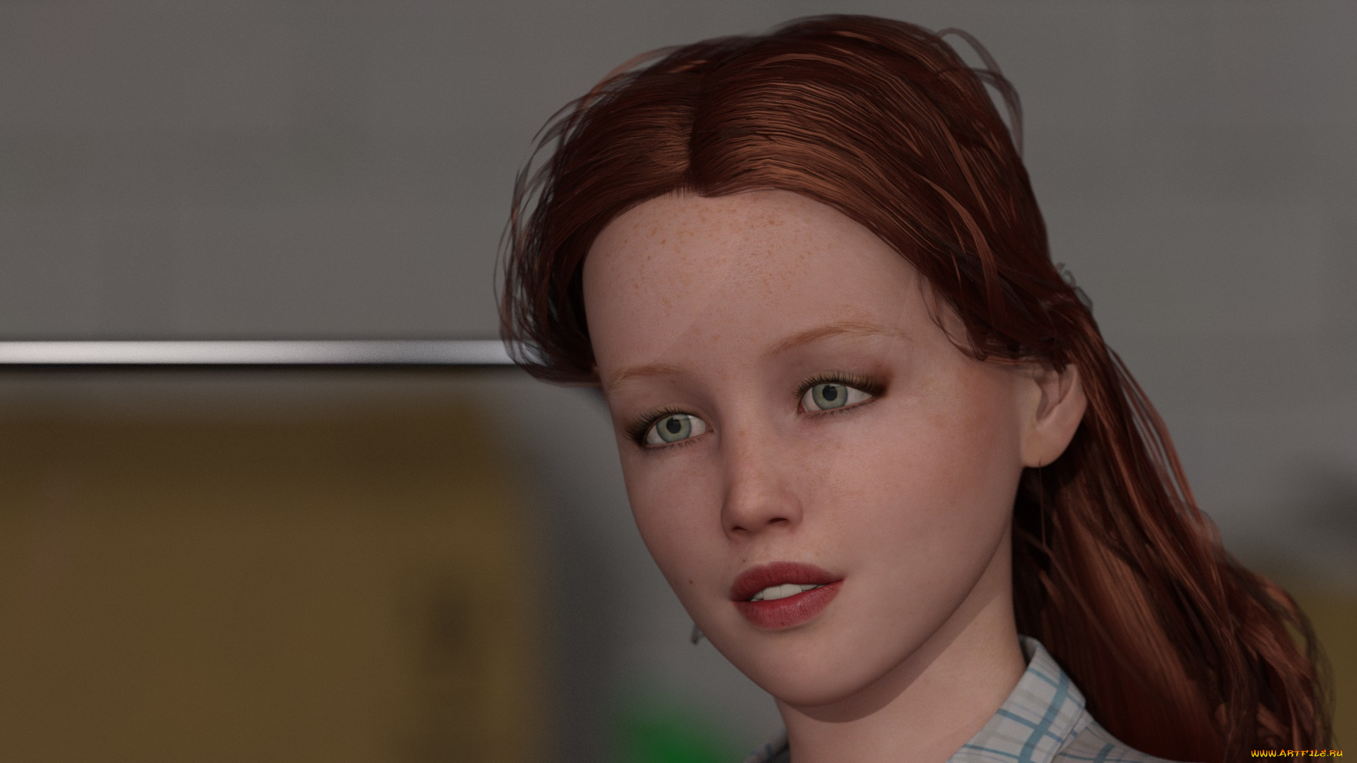 3д, графика, портрет, , portraits, фон, взгляд, девушка