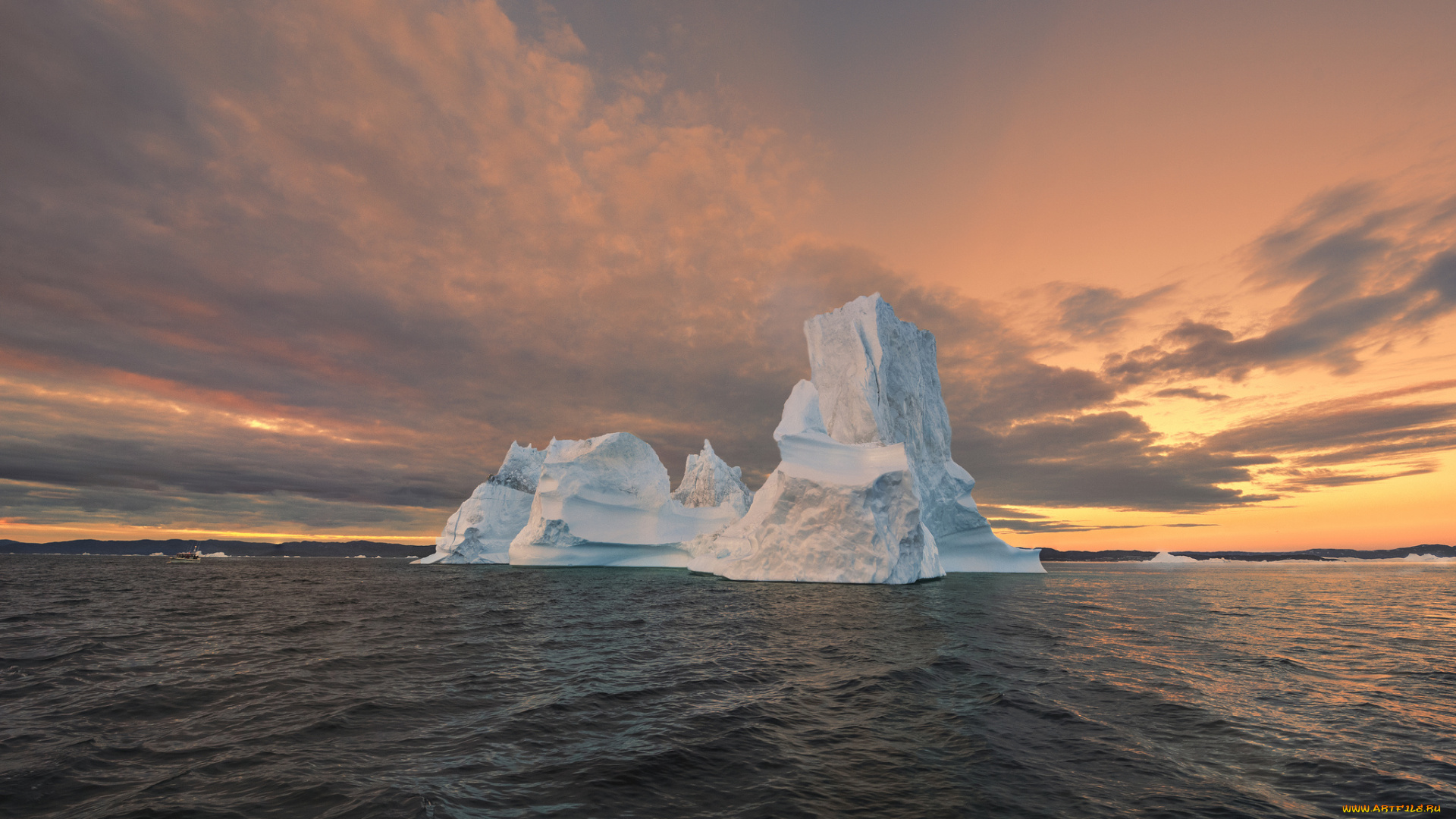 природа, айсберги, и, ледники, простор