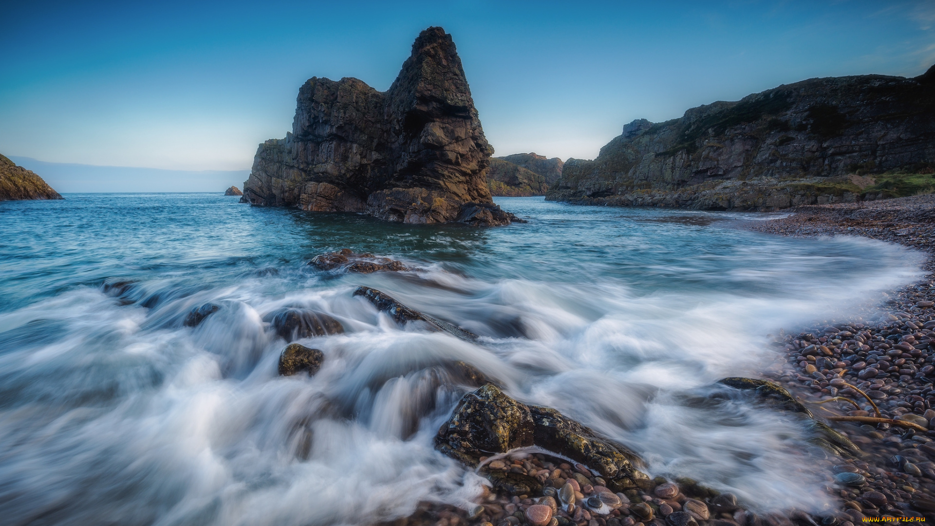 природа, побережье, простор