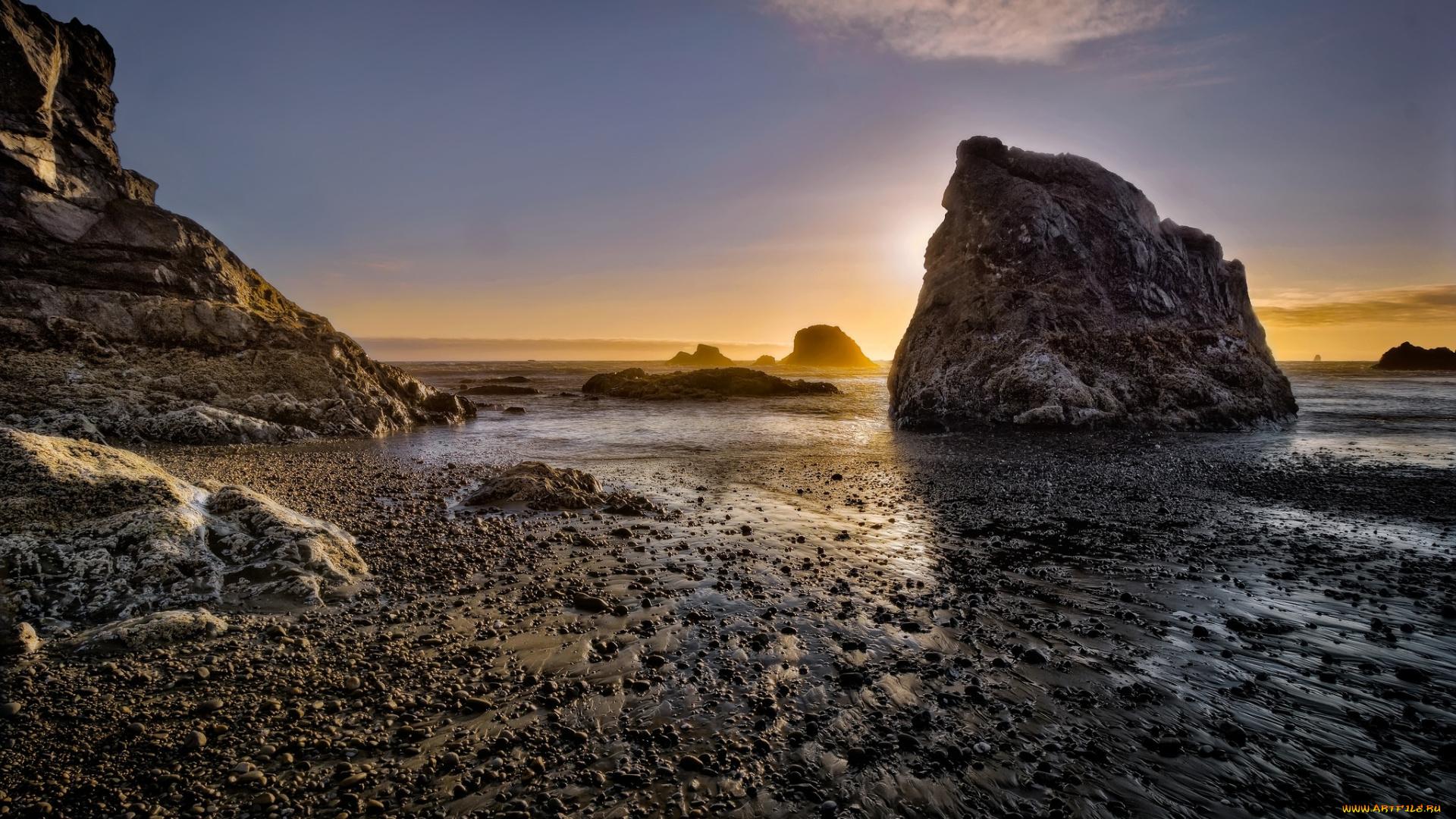 природа, побережье, простор