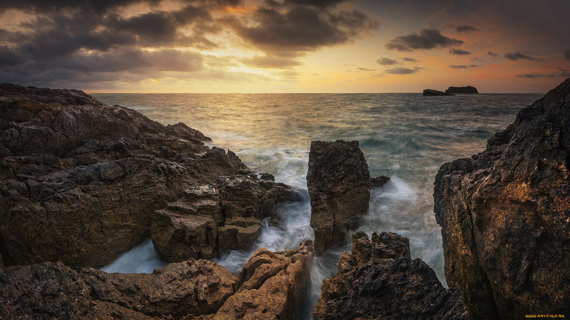 природа, побережье, простор