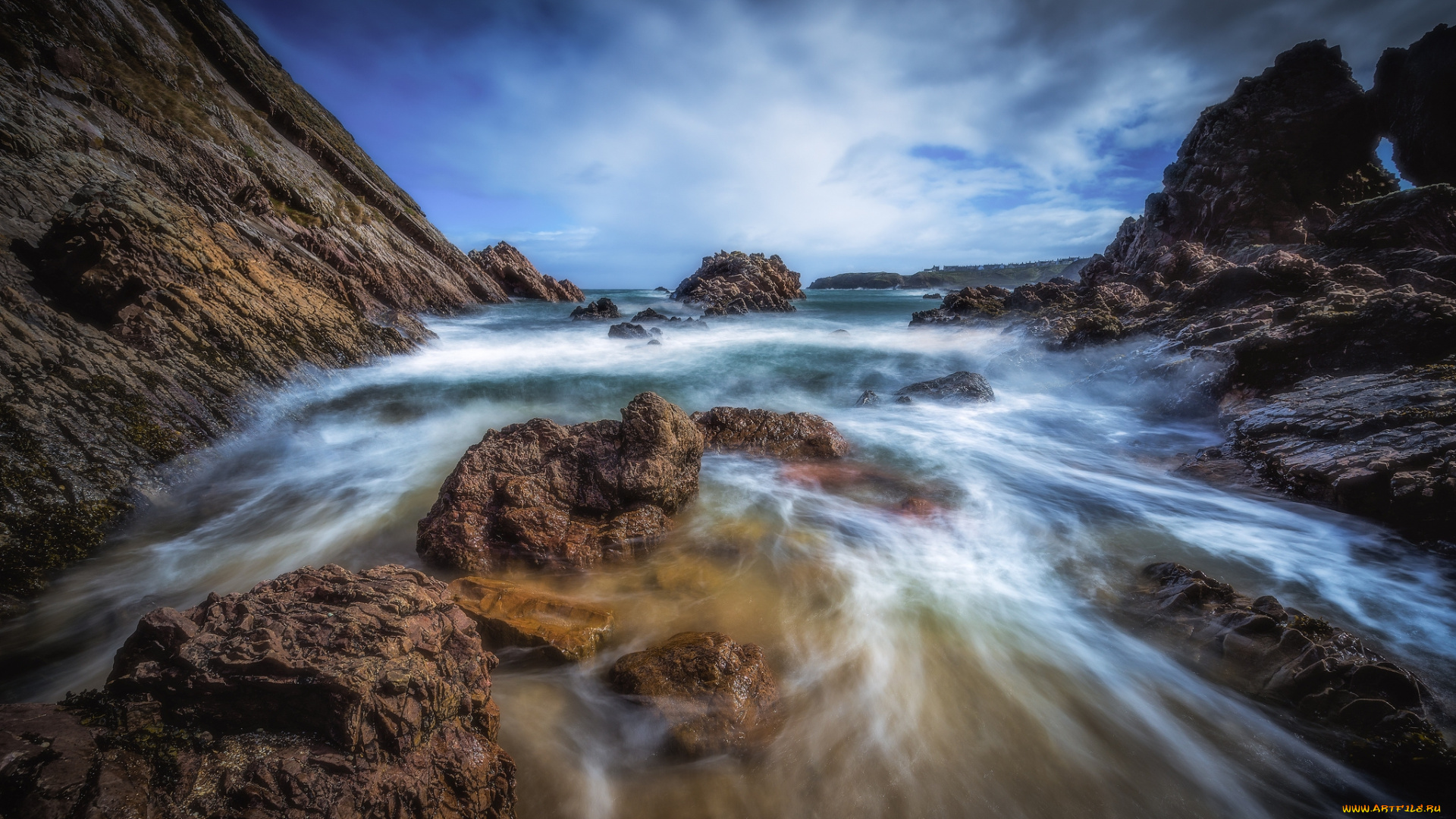 природа, побережье, простор