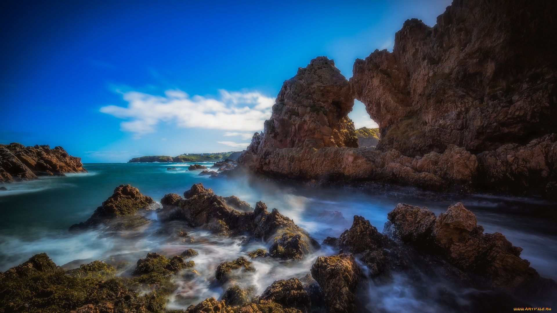 природа, побережье, простор