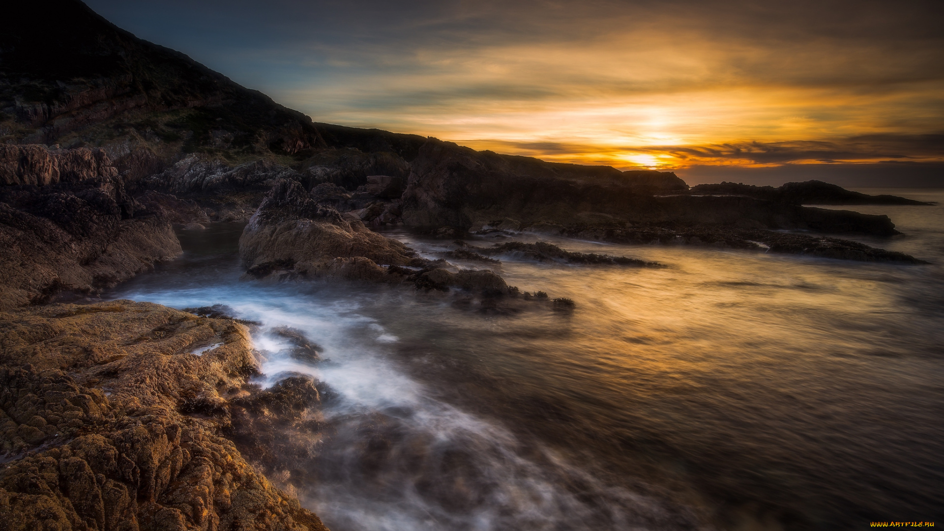 природа, побережье, простор