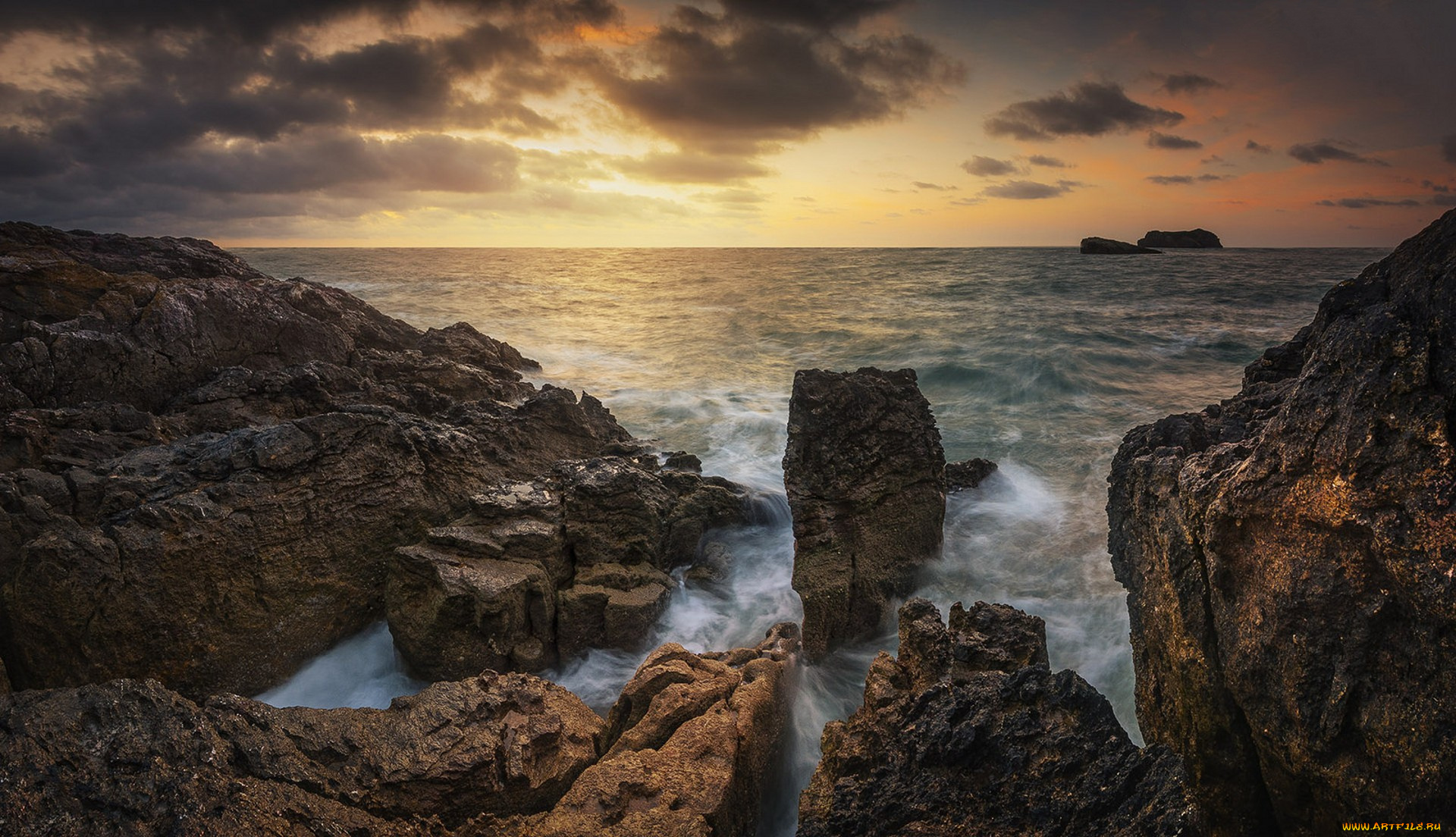 природа, побережье, простор