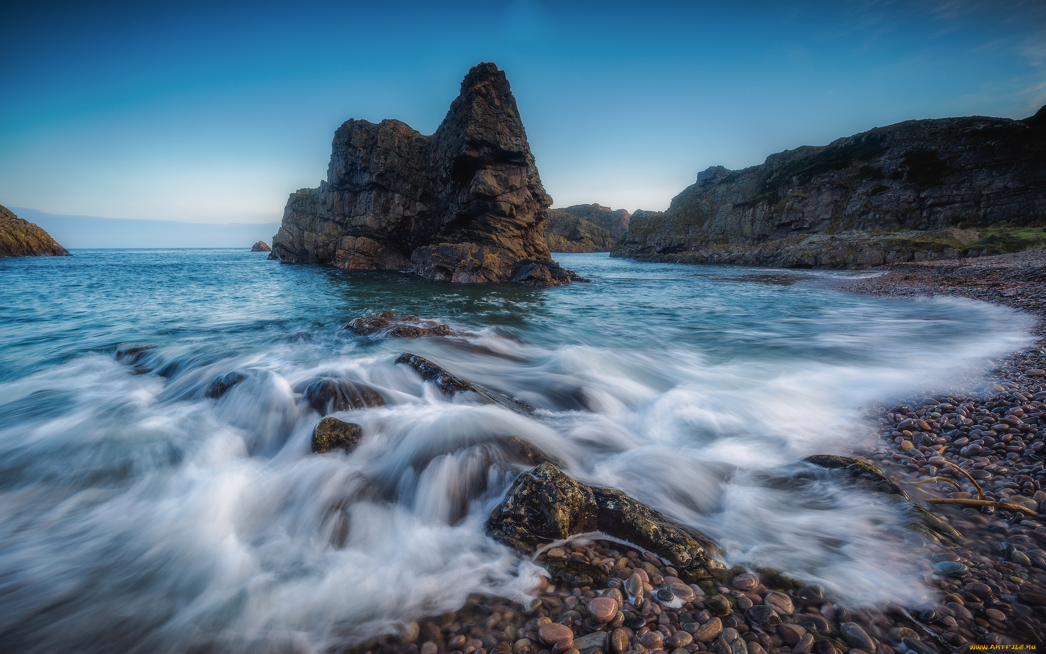 природа, побережье, простор