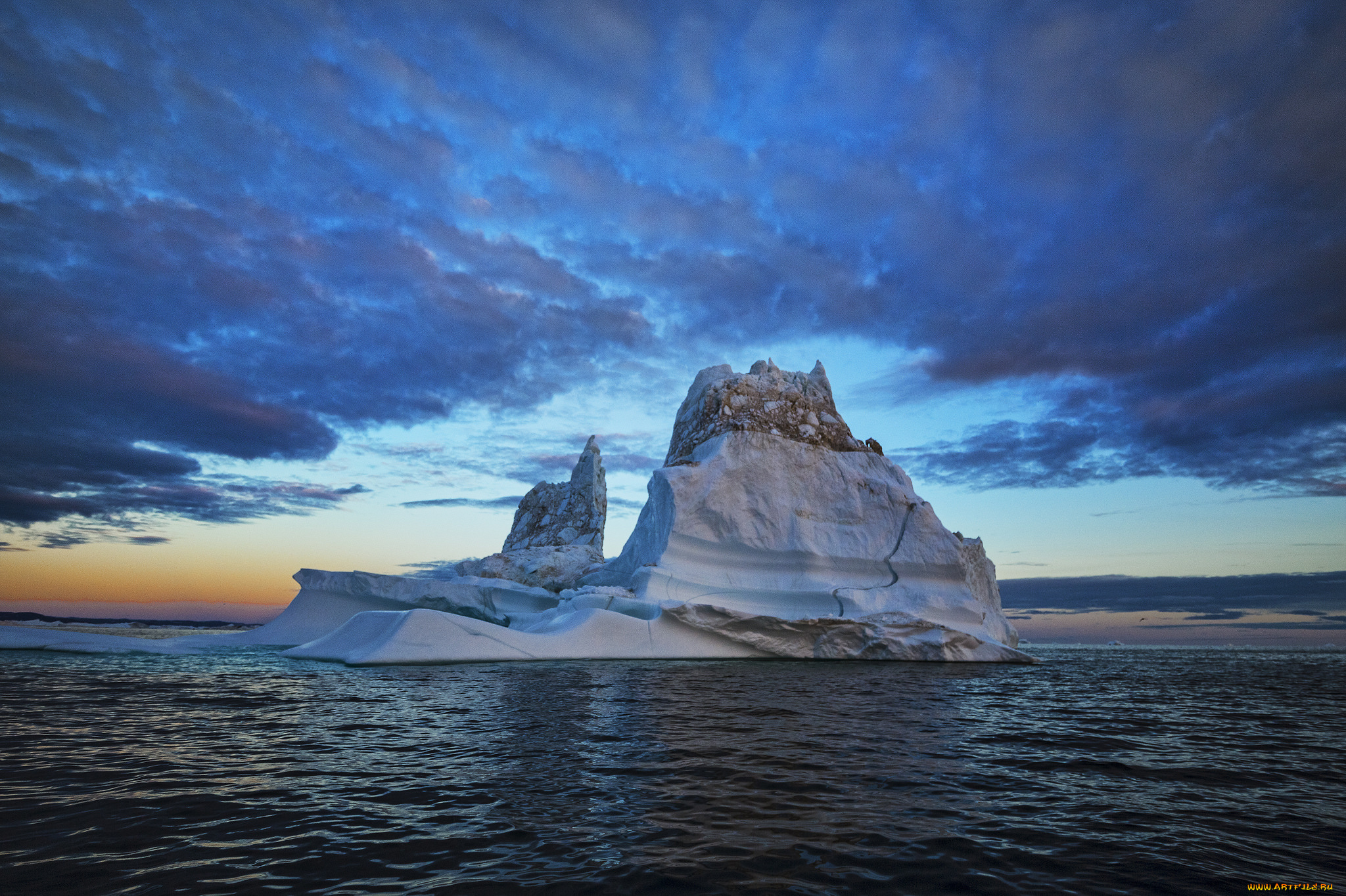 природа, айсберги, и, ледники, простор