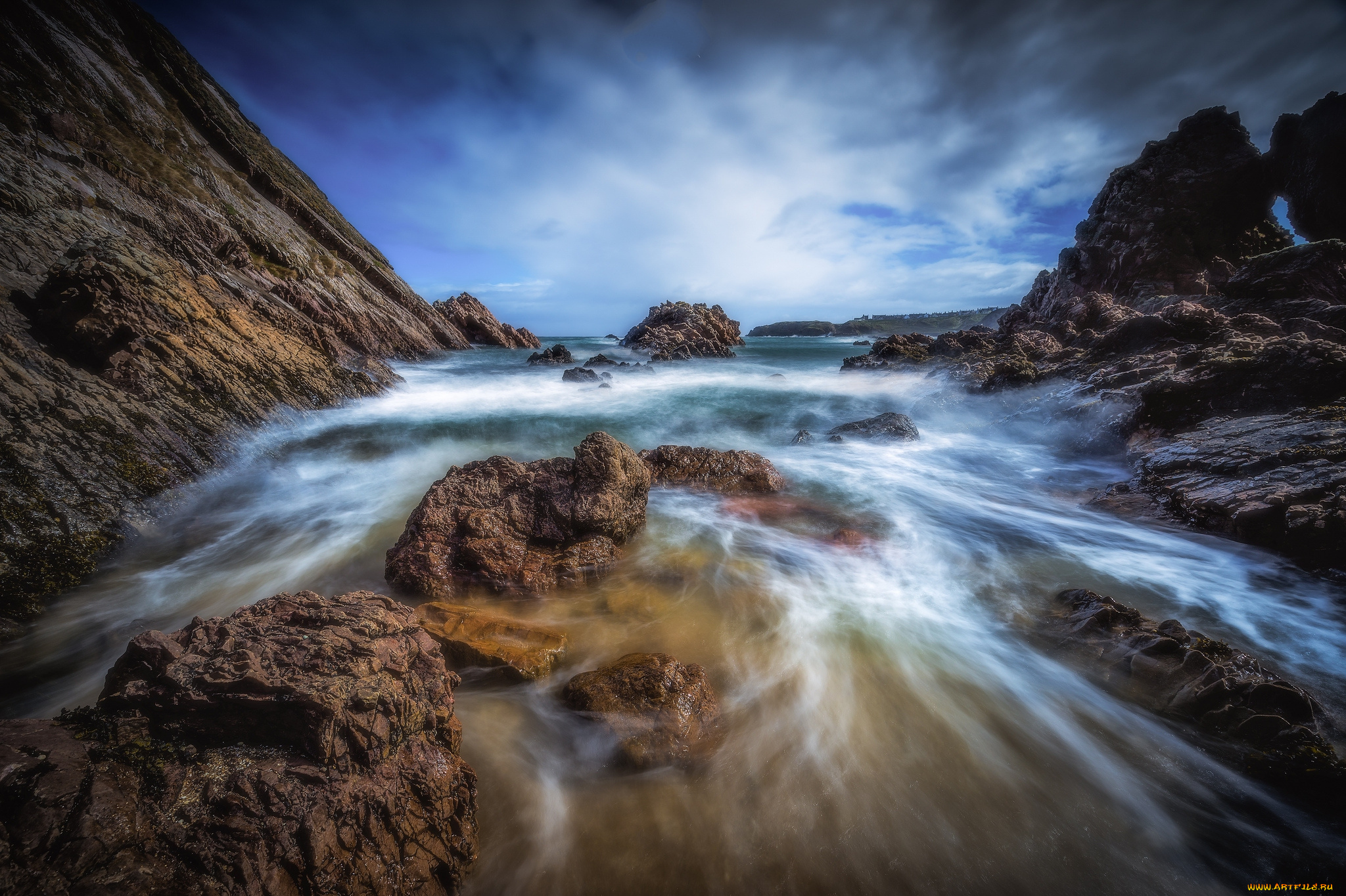 природа, побережье, простор