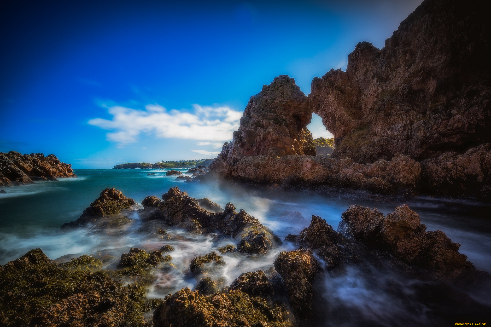 природа, побережье, простор