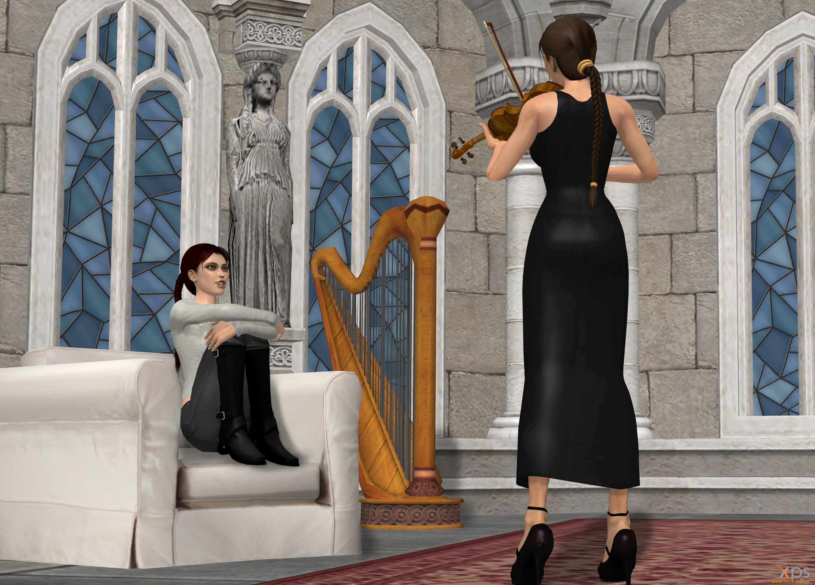 3д, графика, люди, , people, фон, взгляд, девушки