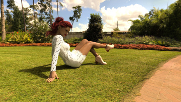 Картинка 3д+графика люди+ people девушка взгляд фон