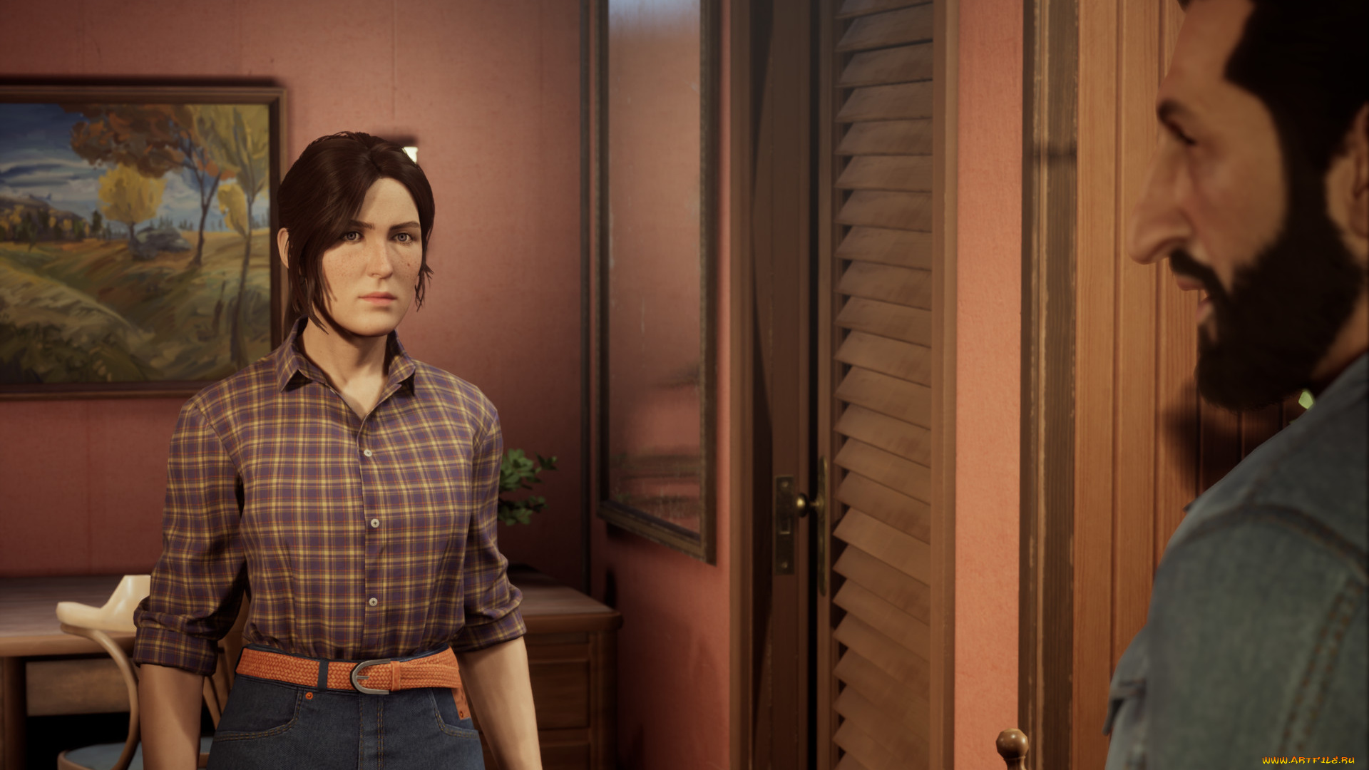 видео, игры, a, way, out, разговор, комната, мужчина, женщина