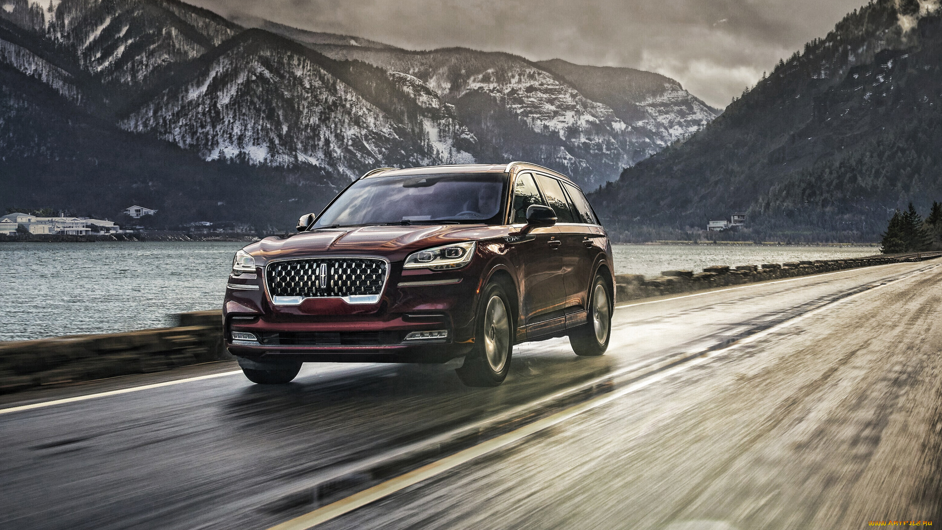 2020, lincoln, aviator, автомобили, lincoln, 2020, aviator, вид, спереди, экстерьер, люксовый, внедорожник, новый, бордовый, американские