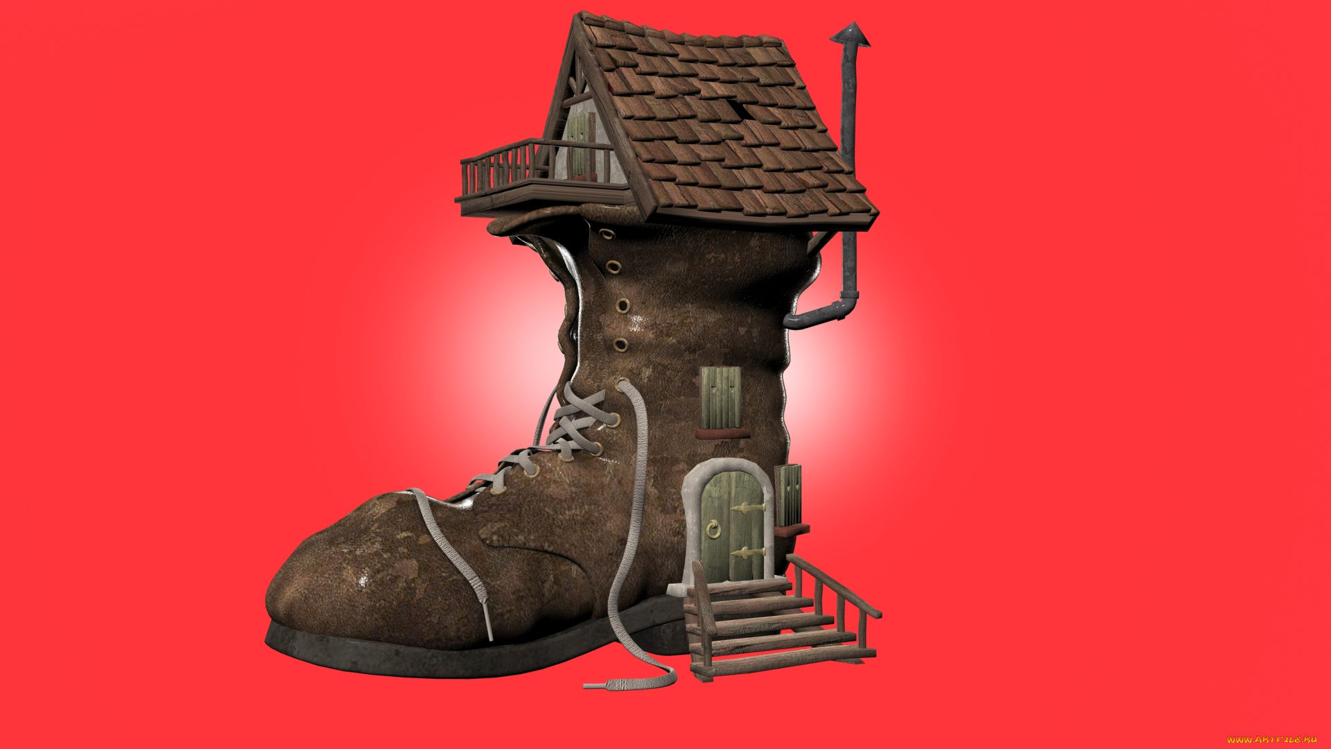 юмор, и, приколы, креатив, ботинок, домик