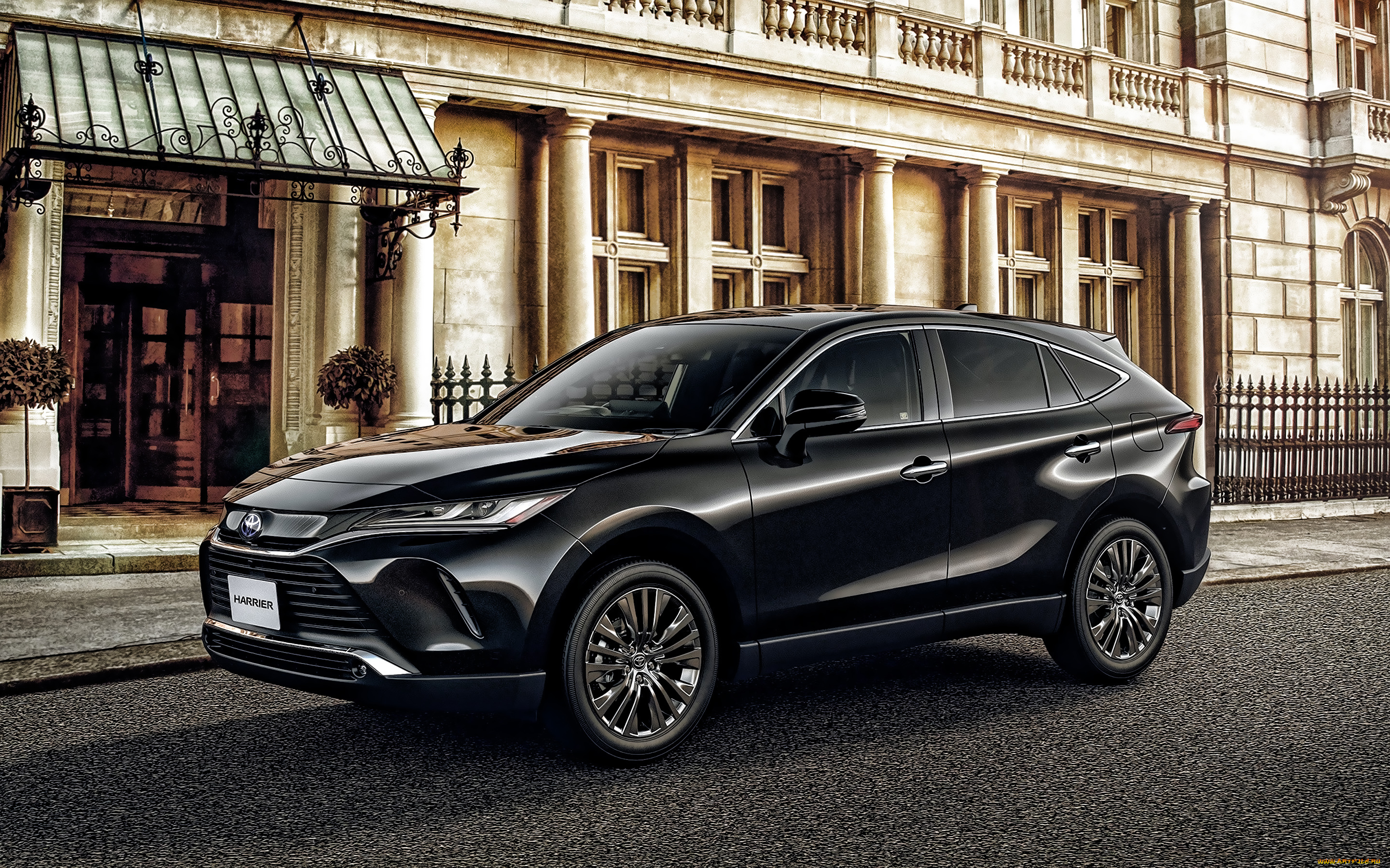 2020, toyota, harrier, автомобили, toyota, harrier, 2020, вид, спереди, экстерьер, черный, внедорожник, новый, японские, кроссовер, город