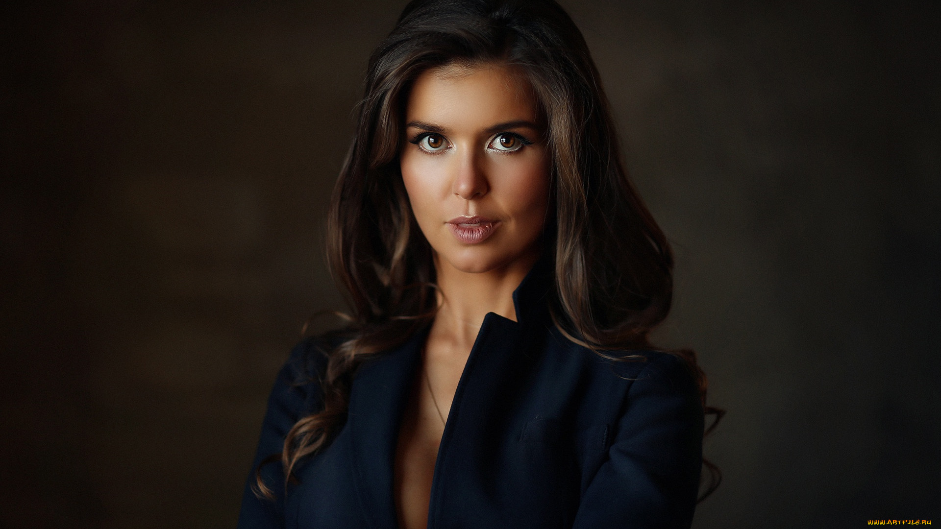 девушки, -, лица, , портреты, брюнетка, взгляд