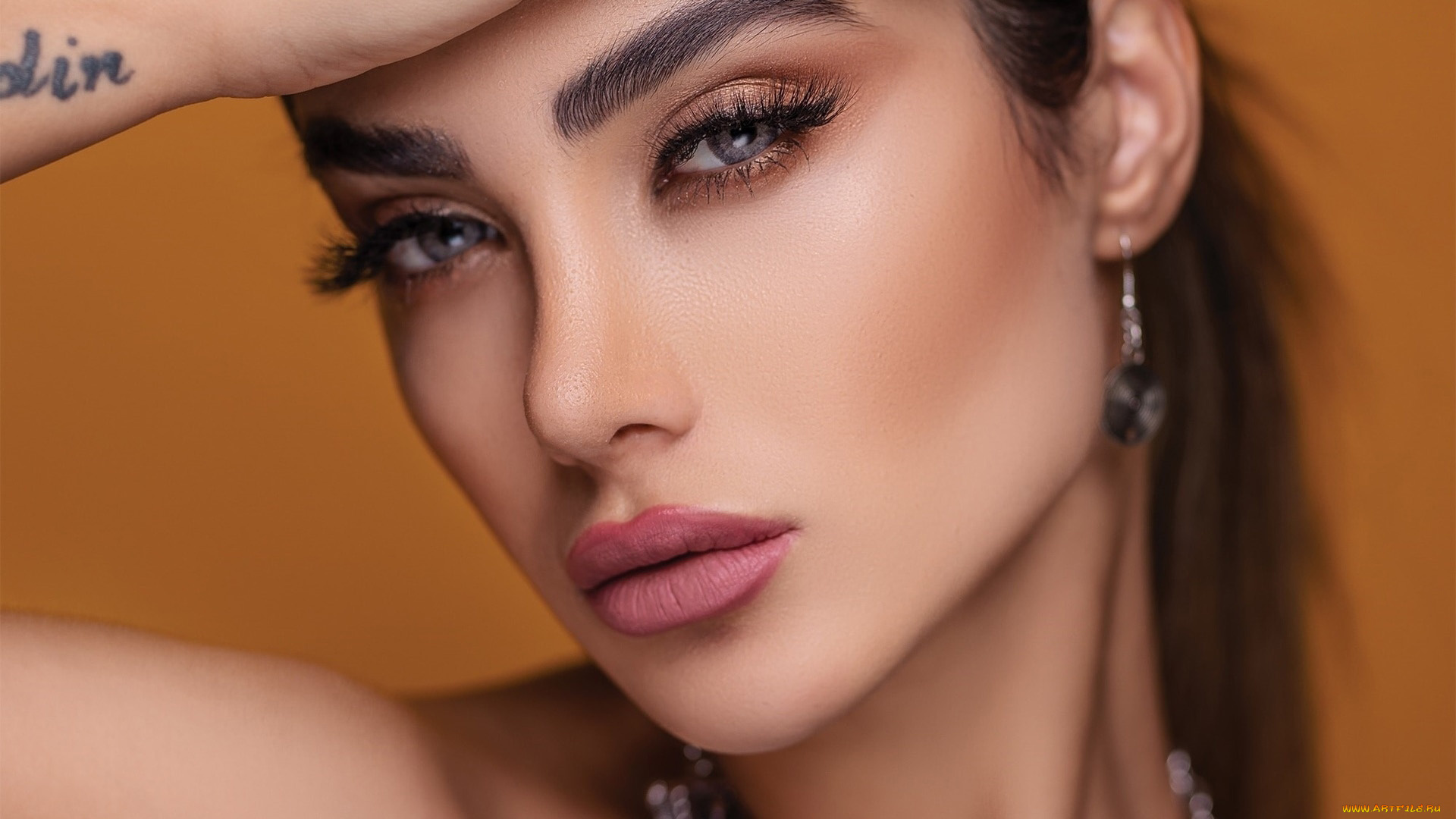 девушки, -, лица, , портреты, макияж