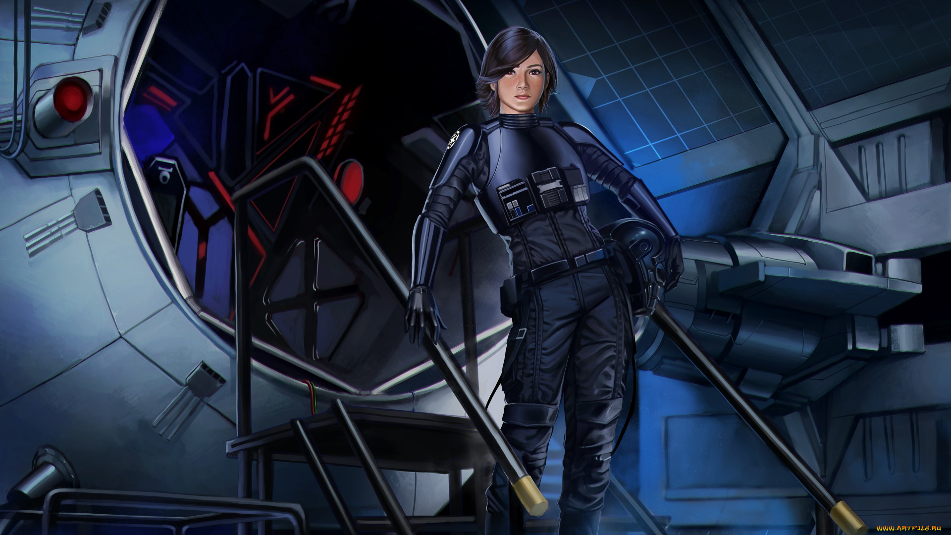 фэнтези, _star, wars, девушка, фон, взгляд, униформа