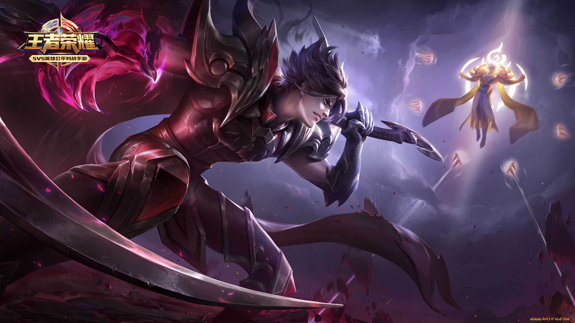 видео, игры, honor, of, kings, парень, магия, оружие, бой