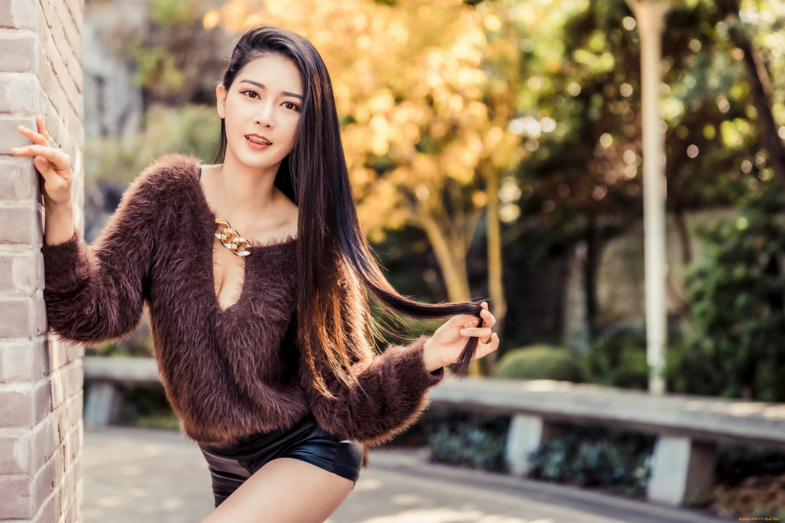 девушки, -, азиатки, азиатка, шорты