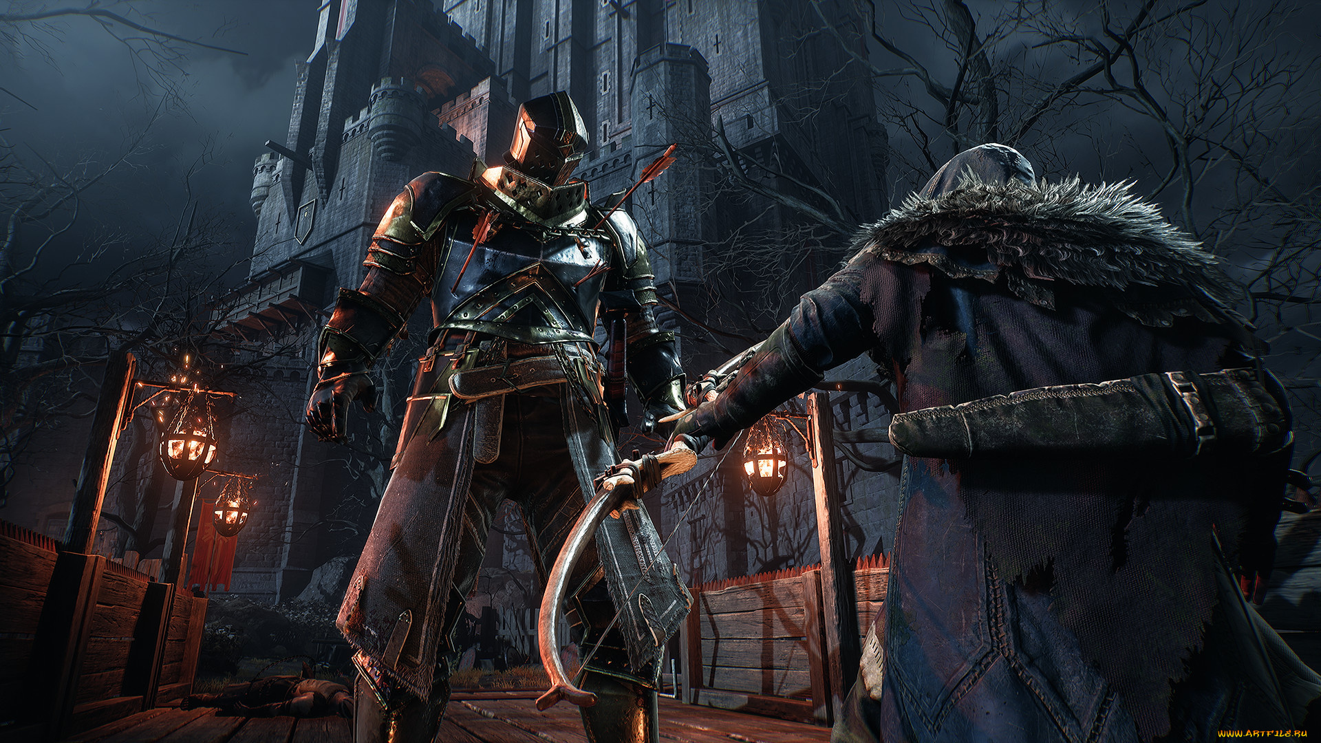 видео, игры, hood, , outlaws, &, legends, рыцарь, лучник, стрелы, здание