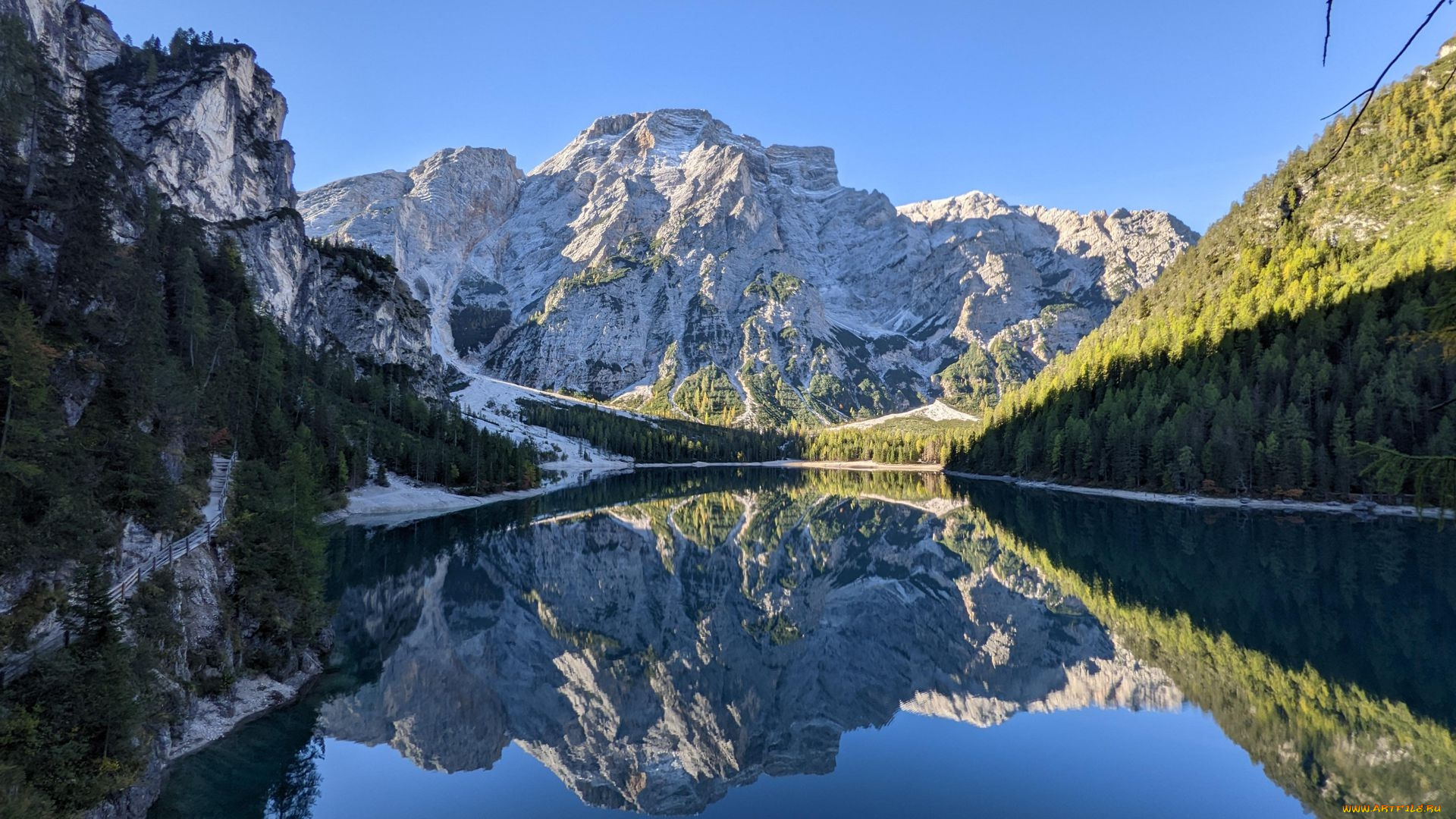 lake, braies, italy, природа, реки, озера, lake, braies