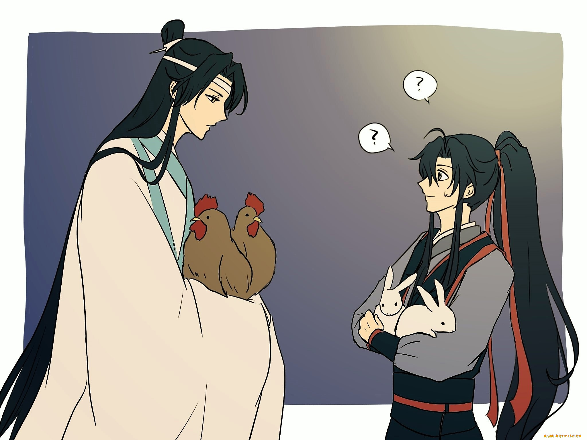 аниме, mo, dao, zu, shi, лань, ванцзи, вэй, усянь, куры, кролики