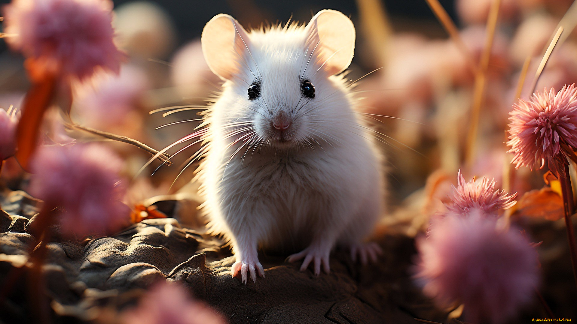разное, компьютерный, дизайн, мышь, белая, цветы