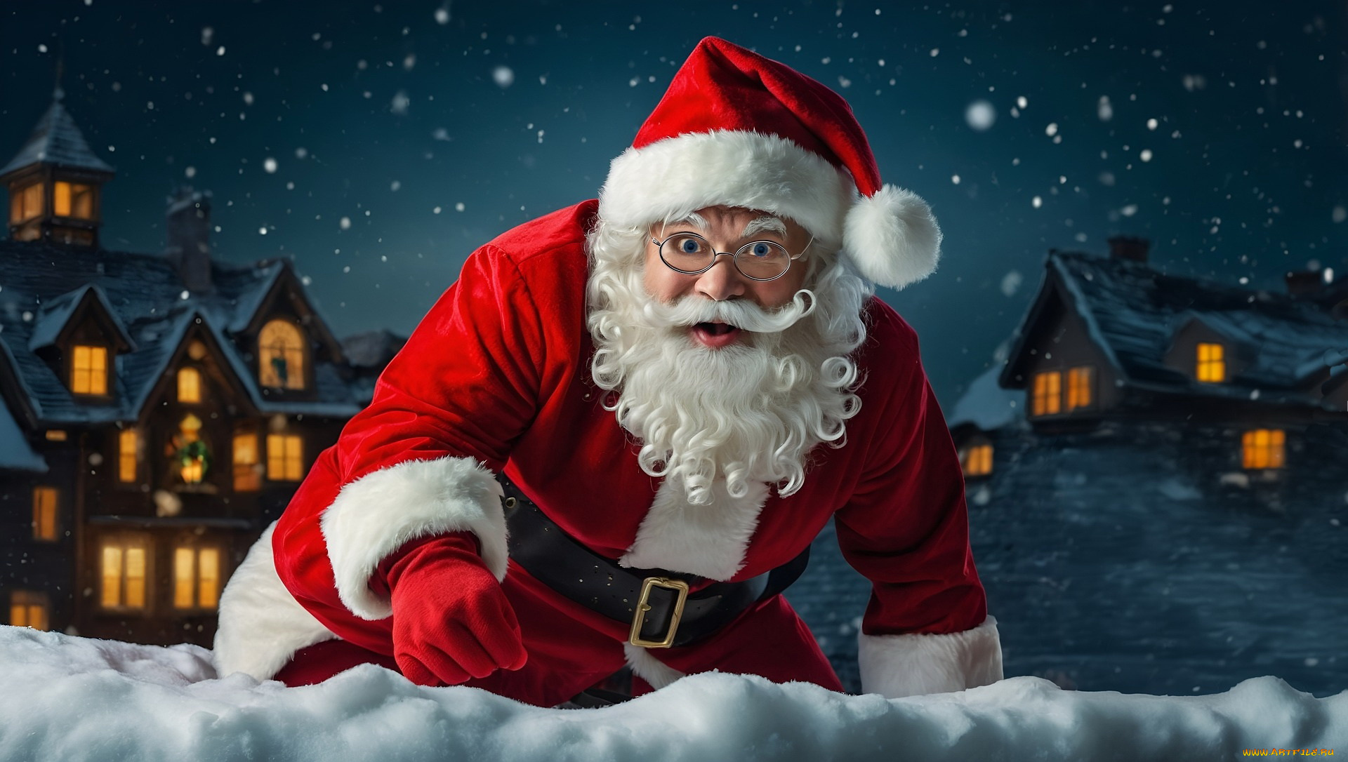 3д, графика, праздники, , holidays, санта, клаус, очки, борода, колпак