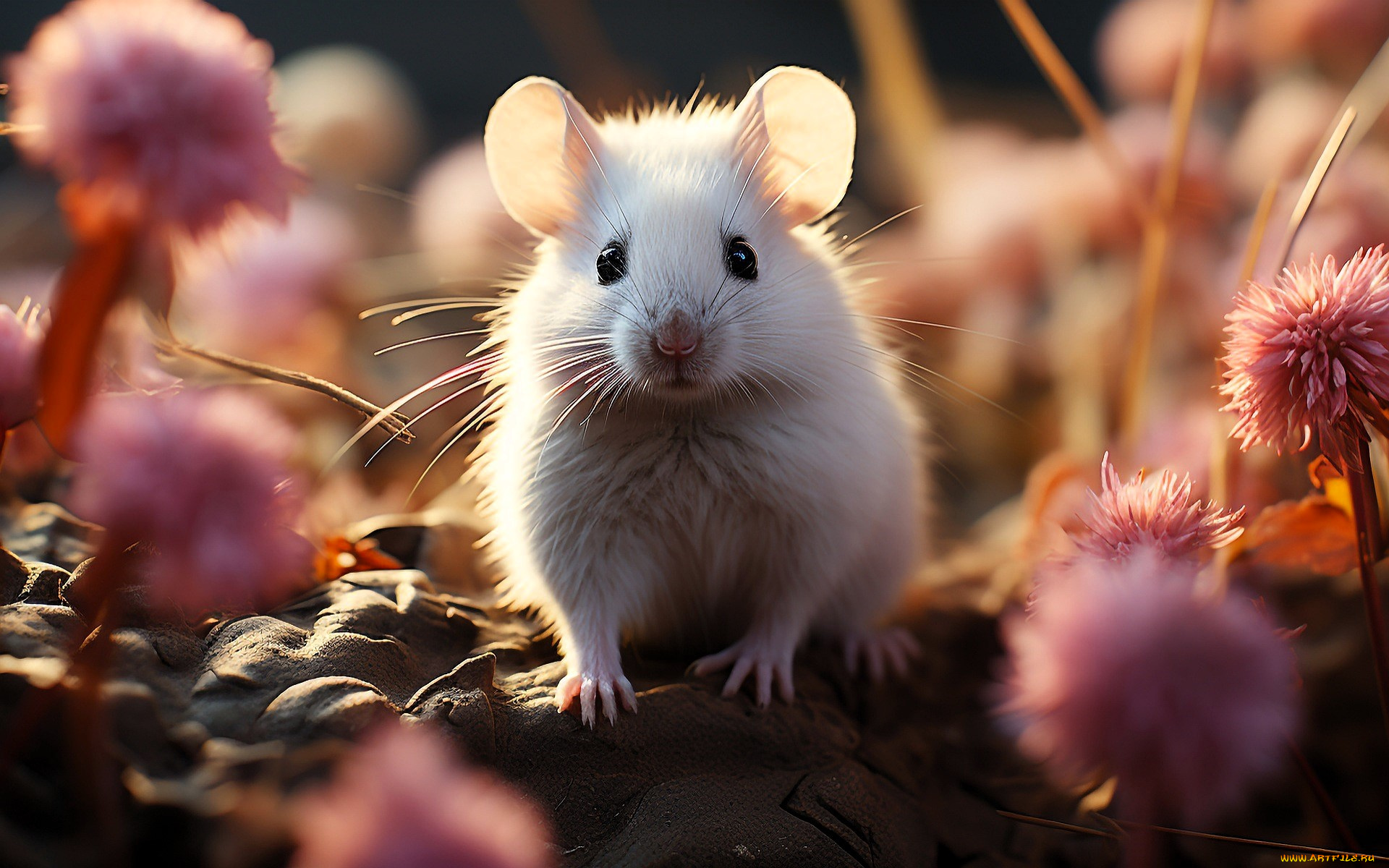 разное, компьютерный, дизайн, мышь, белая, цветы