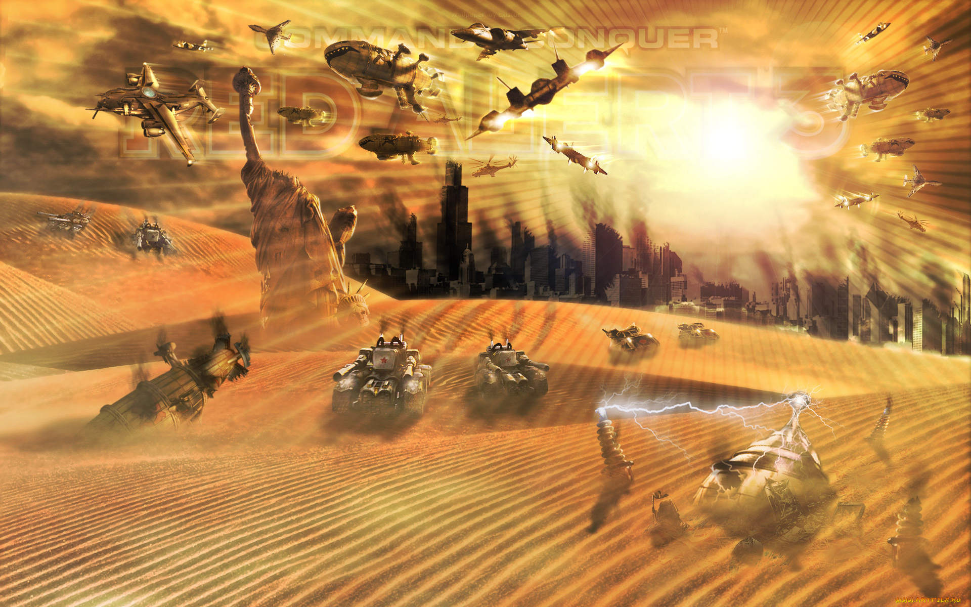 command, conquer, red, alert, видео, игры