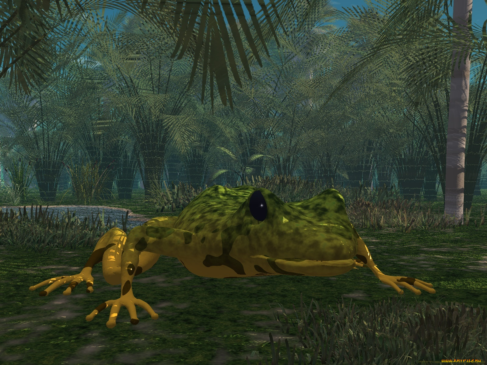 3д, графика, animals, животные, лягушка