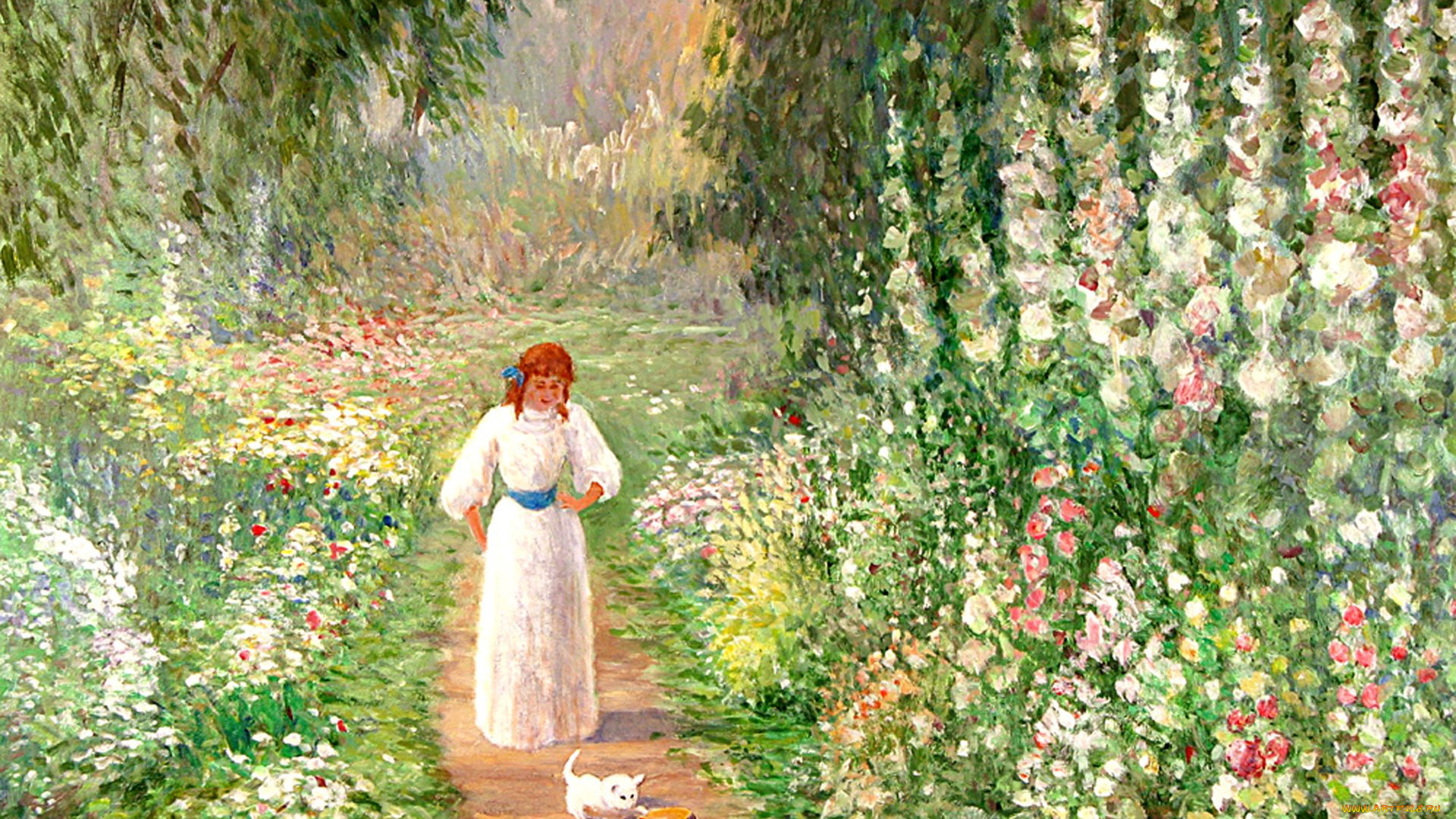 louis, joesph, cresenti, рисованные, девушка, котенок, шляпа