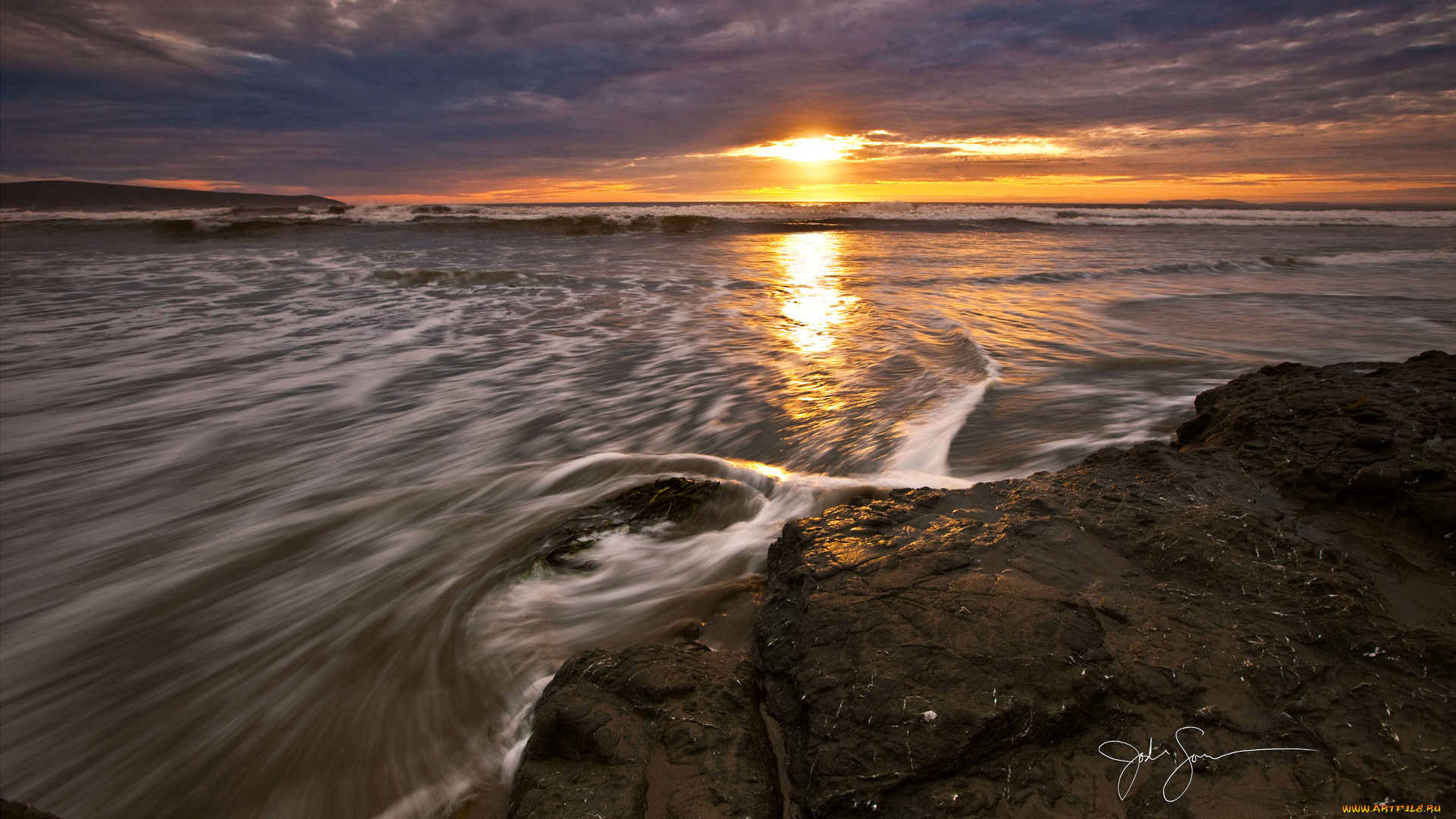 природа, восходы, закаты, камни, море, закат