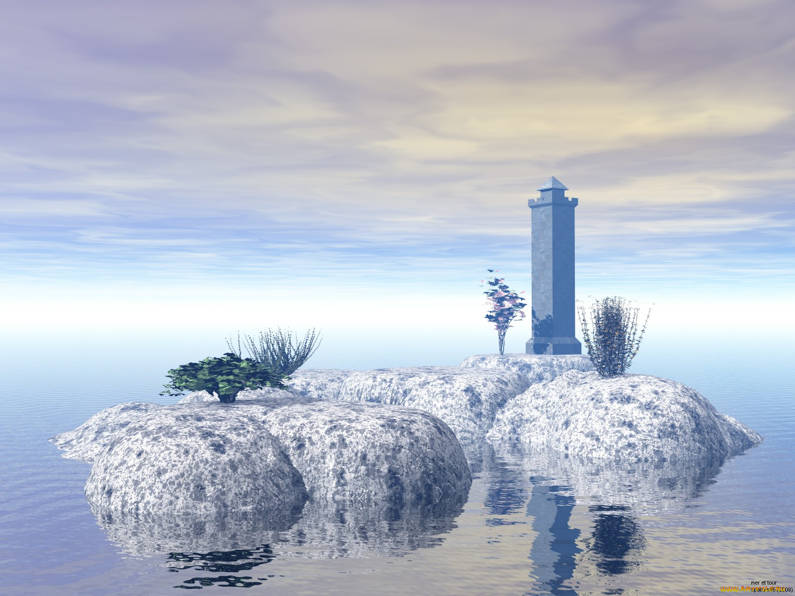 3д, графика, sea, undersea, море, камни