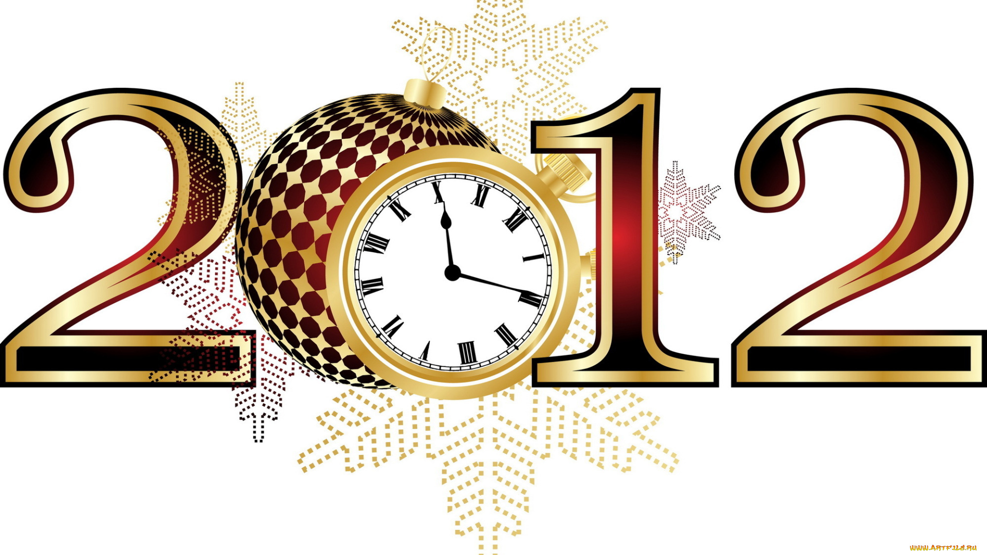 праздничные, векторная, графика, новый, год, часы