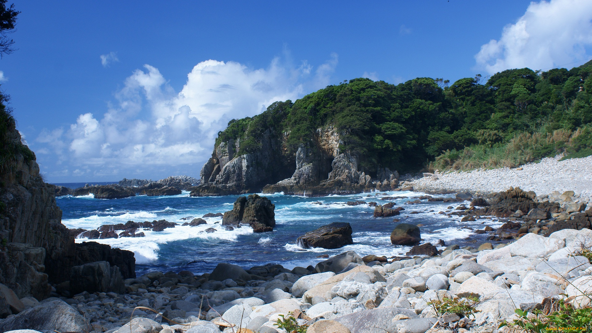 природа, побережье, камни