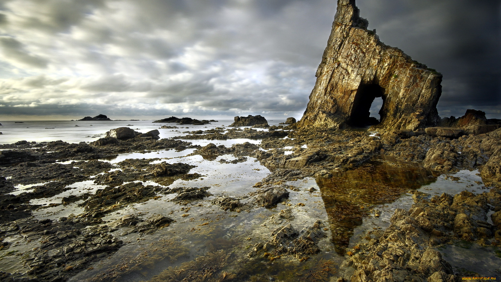 природа, побережье, пейзаж, скалы, море