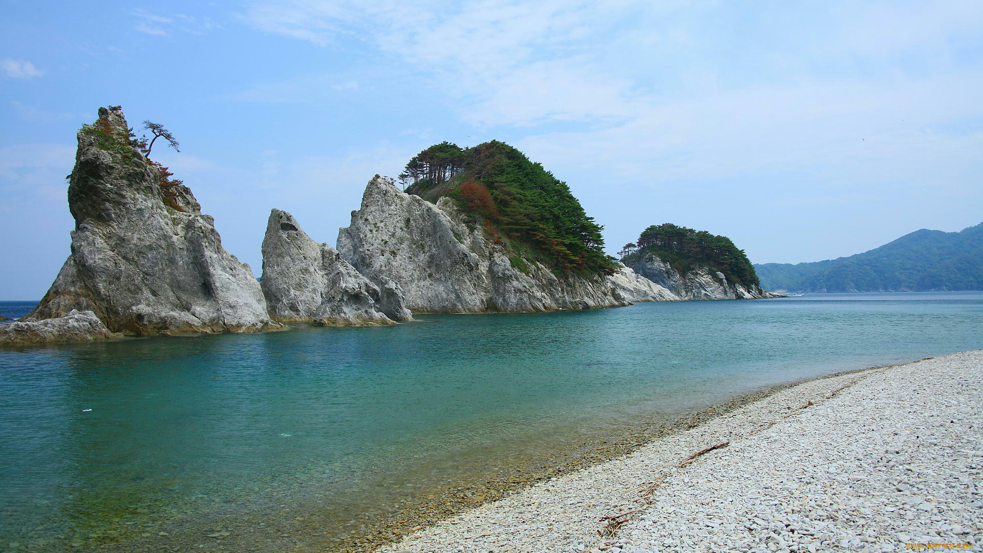 природа, побережье, скалы, вода, галька
