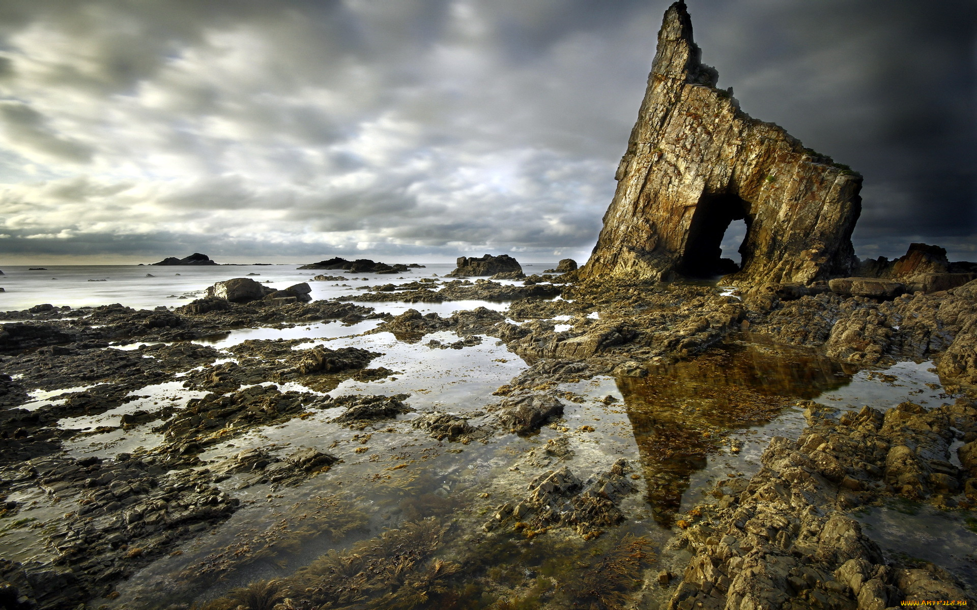 природа, побережье, пейзаж, скалы, море